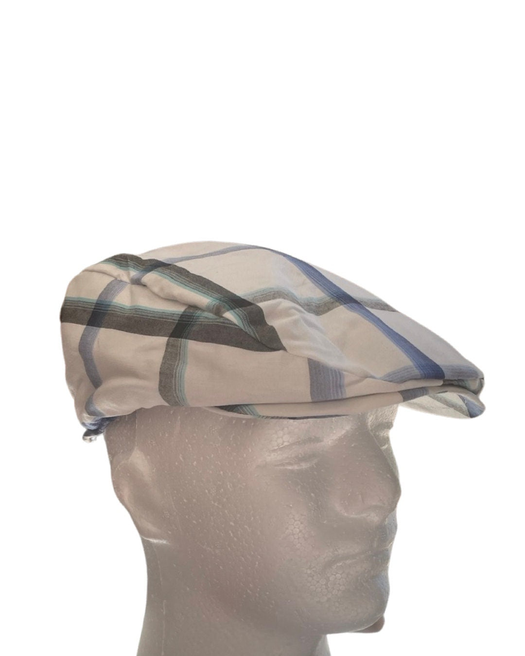 Classic Blue/Green Plaid Flat Cap for Men and Women