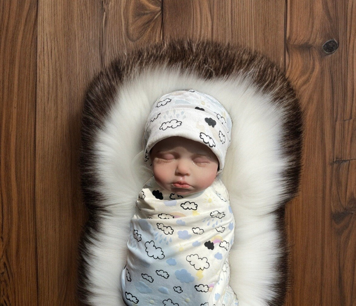 Rainbow Baby Swaddle Blanket, Newborn Girl boy swaddle  Hat, Rainbow Blanket, Swaddle Blanket, infant Girl, Swaddle Stretchy Knit Swaddle