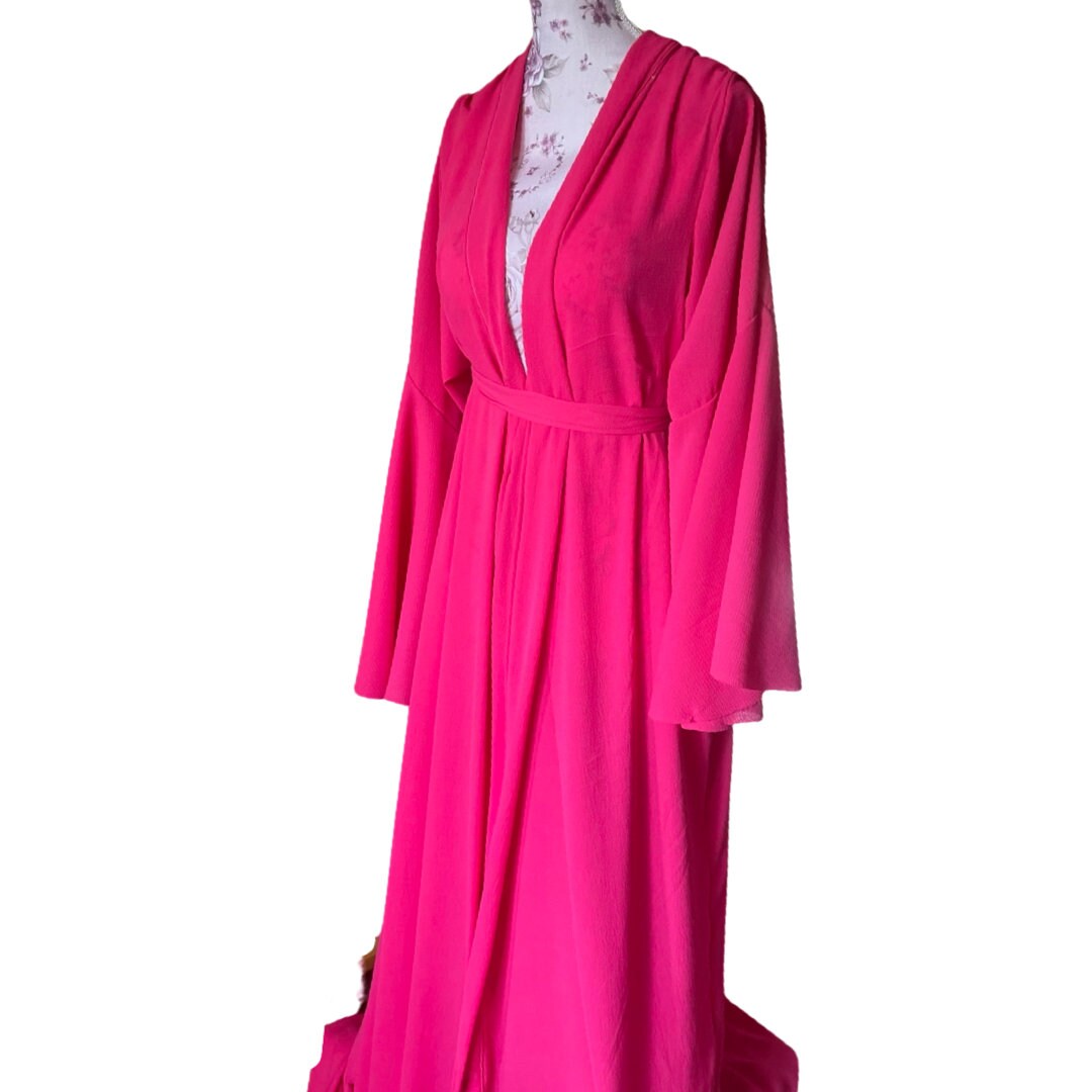 Women's Boho Kimono Duster, Light weight Crepe Stylish Long Duster, Open Kimono Cardigan, Plus Size Kimono Duster