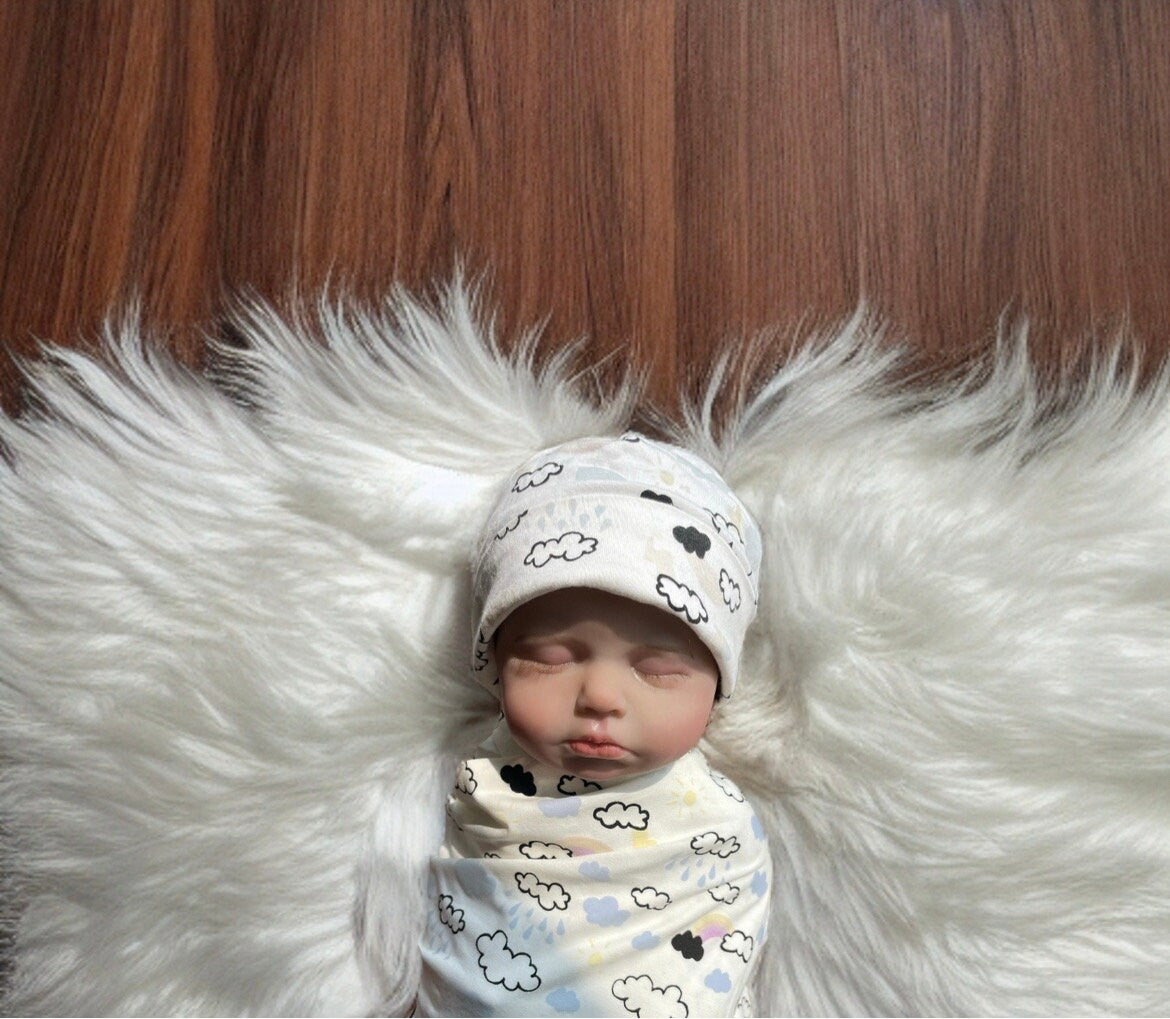 Rainbow Baby Swaddle Blanket, Newborn Girl boy swaddle  Hat, Rainbow Blanket, Swaddle Blanket, infant Girl, Swaddle Stretchy Knit Swaddle