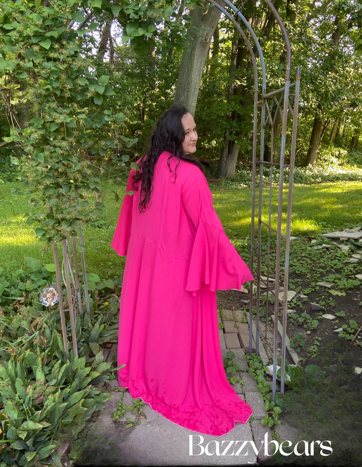 Women's Boho Kimono Duster, Light weight Crepe Stylish Long Duster, Open Kimono Cardigan, Plus Size Kimono Duster