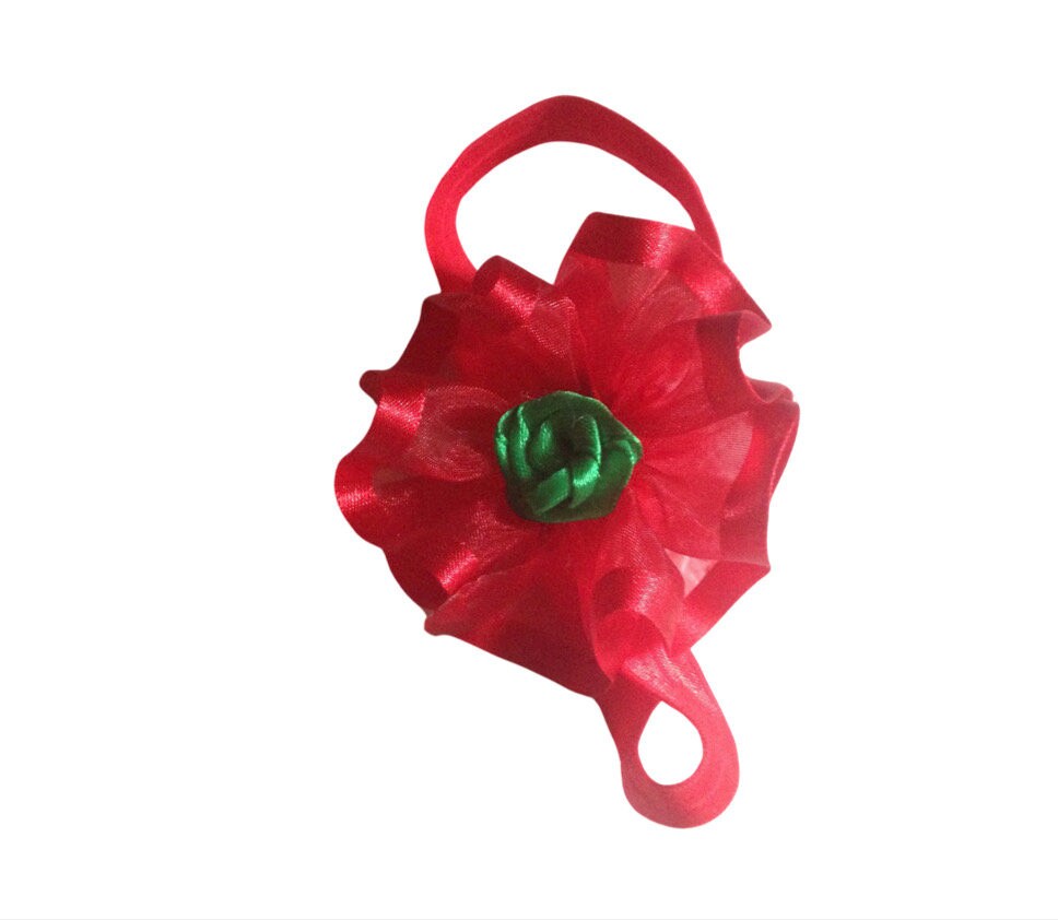 Christmas girl Headband, nylon stretchy floral headbands, baby girl shower gift headband Christmas floralheadband