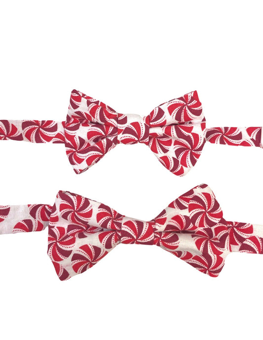 Peppermint Bow Tie for Christmas - candy cane inspired