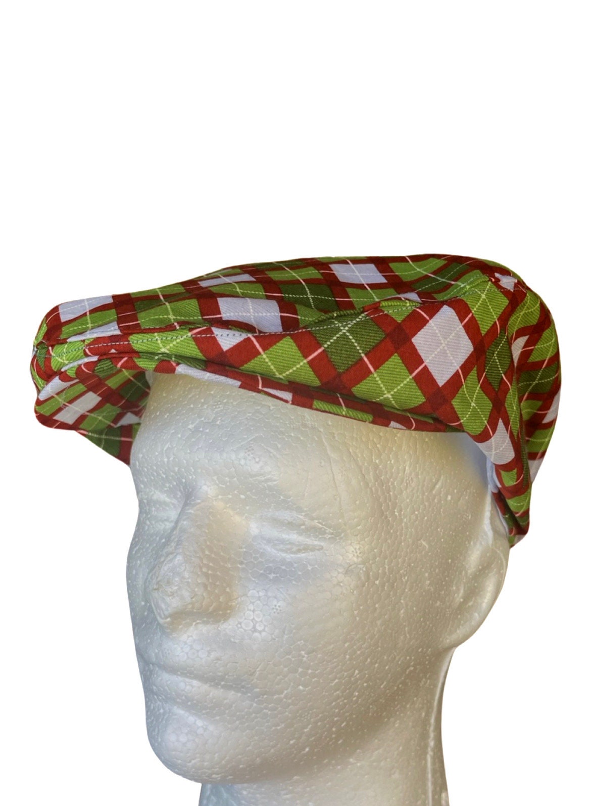 Argyle Green red Christmas Flat Cap, Peaky Blinders Hat, Baker Boy cotton Hat,Irish flat cap, Gatsby Hat, Summer Men Hat, Christmas flat cap