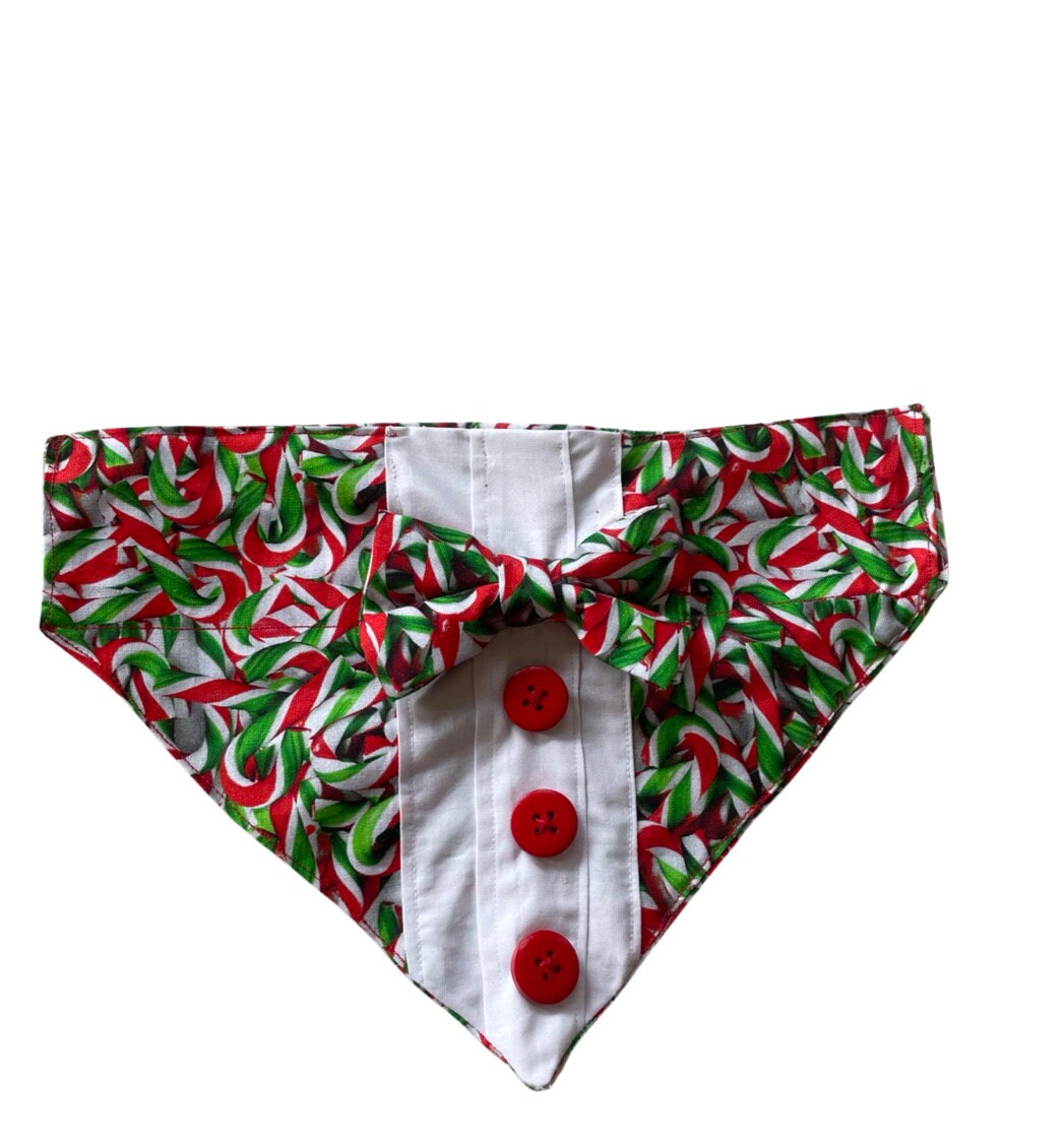 Christmas Dog Bandana, Santa Bandana For Dogs, Reversible Bandana, Christmas Dog Clothes, Cat Bandana For Christmas, Pet Bandanas