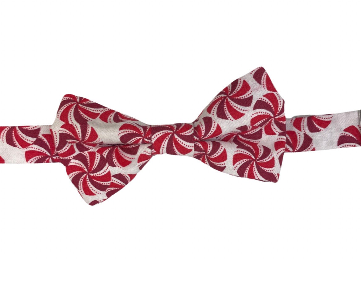 Peppermint Bow Tie for Christmas - candy cane inspired