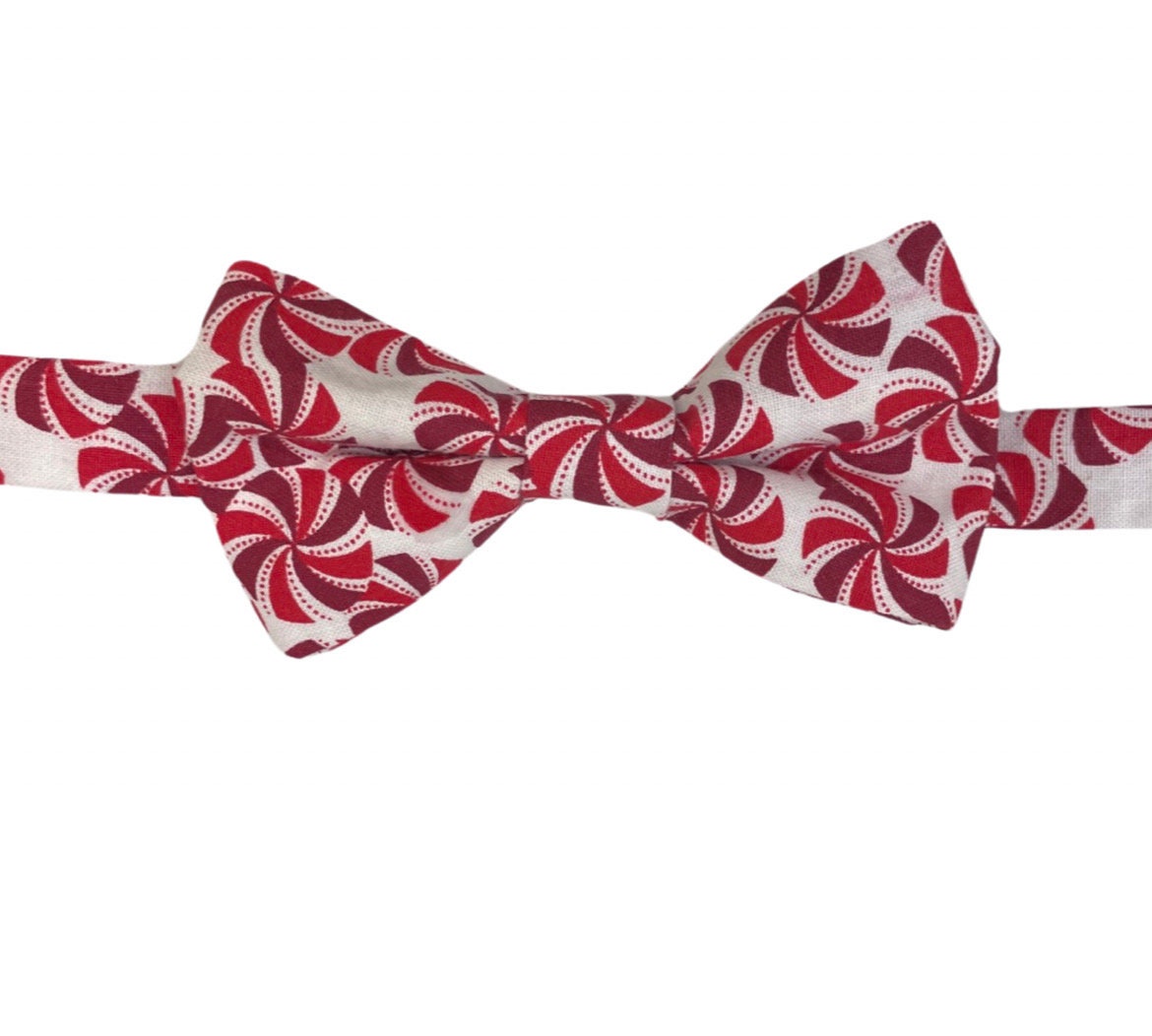 Peppermint Bow Tie for Christmas - candy cane inspired