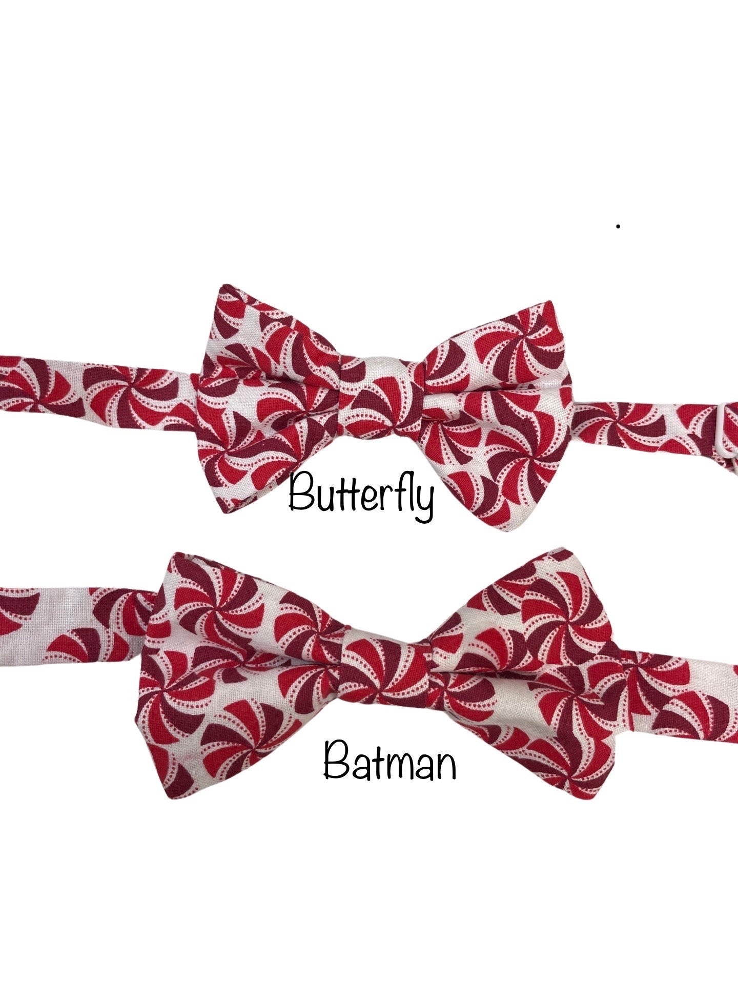 Peppermint Bow Tie for Christmas - candy cane inspired