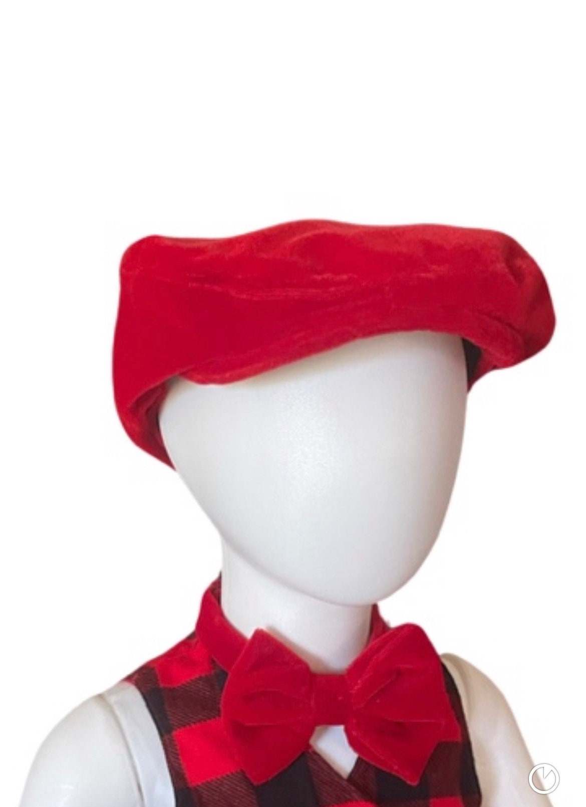 Red Christmas Velvet Flat Cap