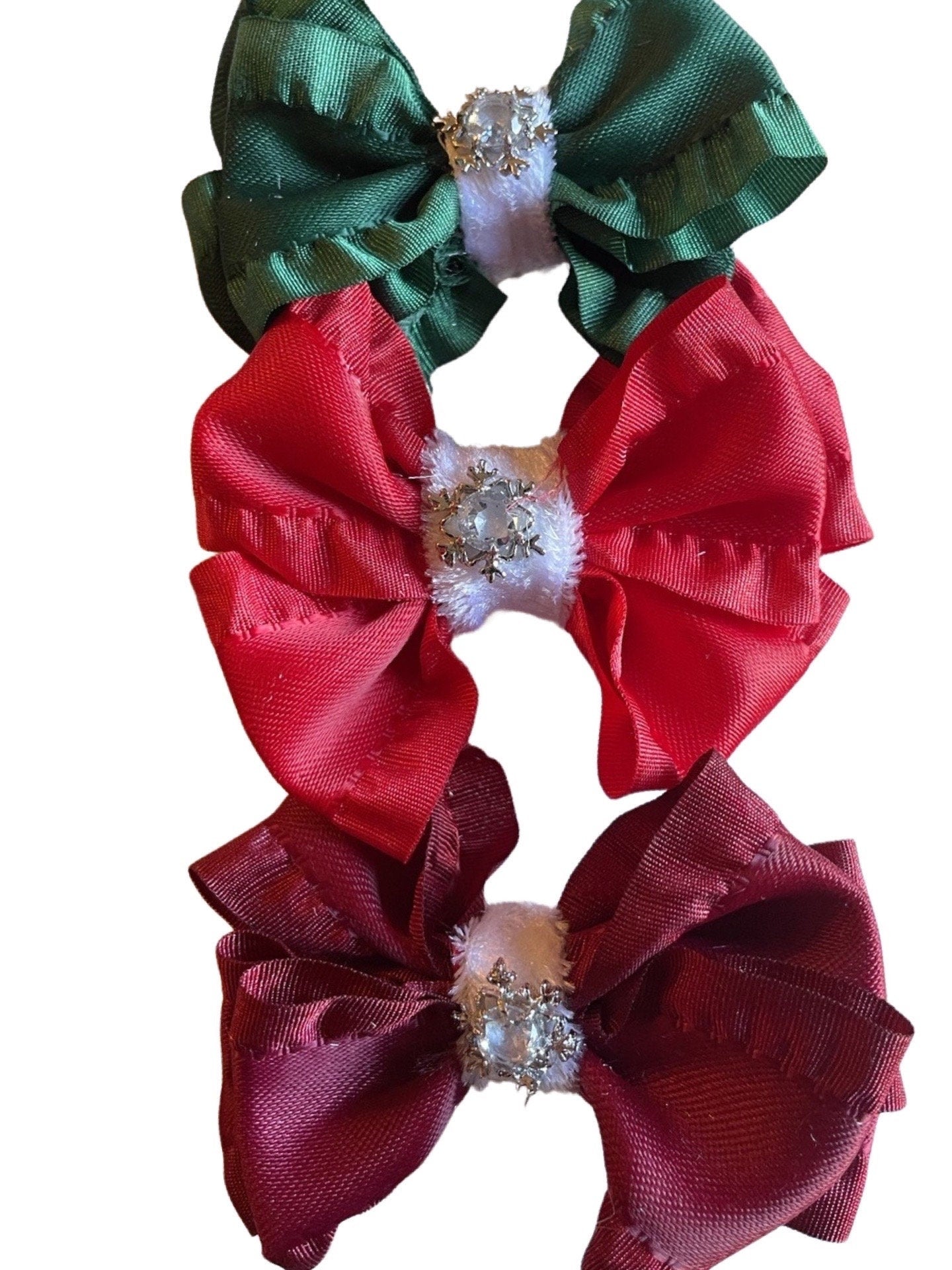 Baby Girl Christmas Headband, Christmas Toddler Hair Clips, Red Ribbon Bow Headband, Burgundy Hair Bows, Toddler Hair Bows, Newborn Headband