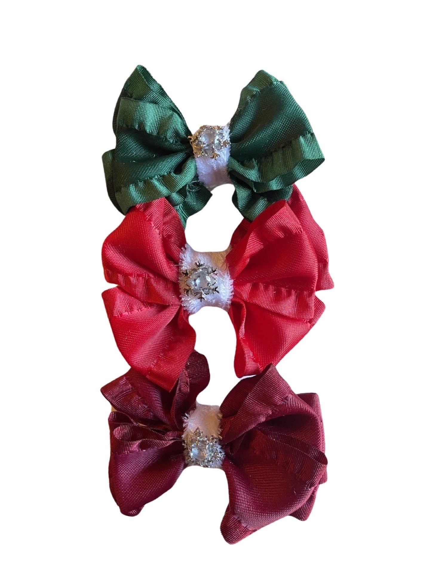 Baby Girl Christmas Headband, Christmas Toddler Hair Clips, Red Ribbon Bow Headband, Burgundy Hair Bows, Toddler Hair Bows, Newborn Headband