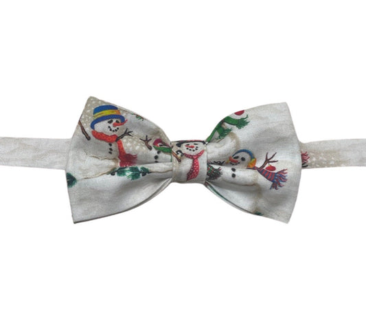 Black White Snowman Snow Man Xmas Christmas Cotton Bow tie Bowtie for Men Adult / Youth Teenage / Boy Kids / Toddler Baby Infant