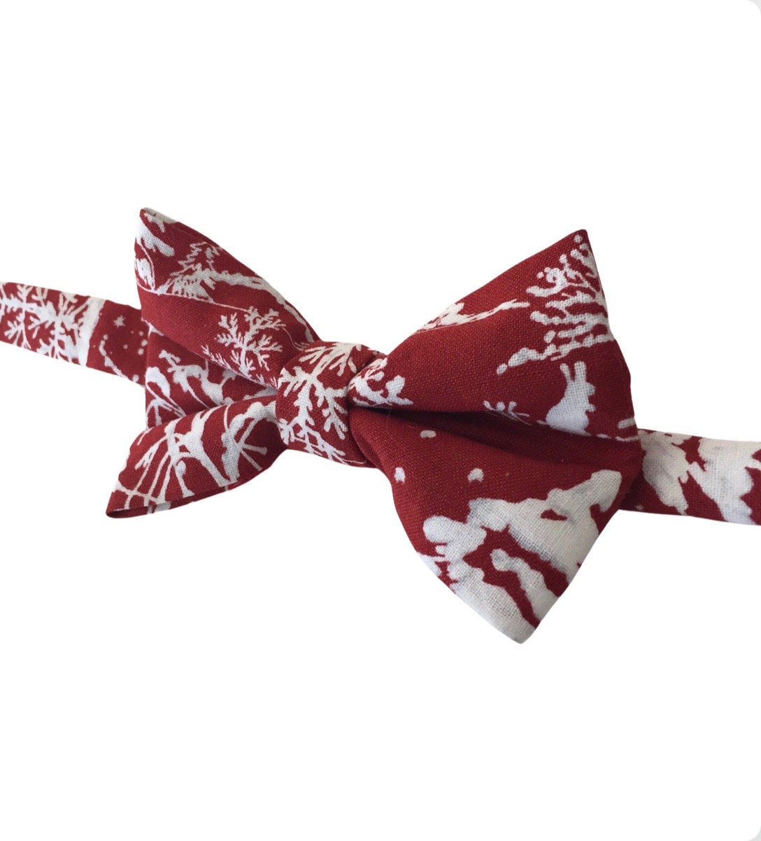 Red & White bow tie, Christmas tree bow tie, red bow tie, boy's red bow tie, boy's bow tie, baby bow tie, toddler tie, christmas bow tie