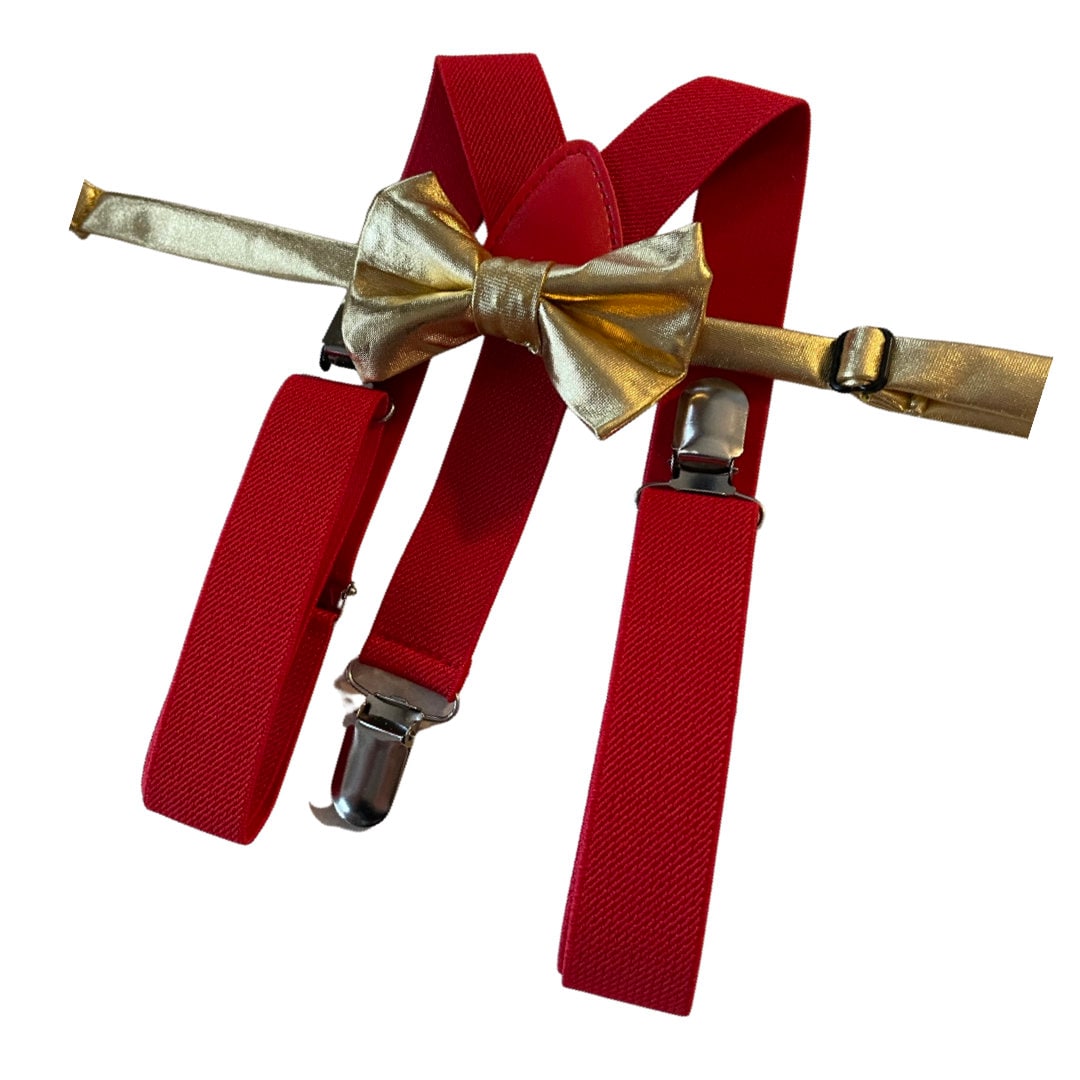 RED gold wedding gold red bow tie/golden bow tie/ring bearer outfit/boys/golden bow ties groomsmen/wedding bow tie/groom/