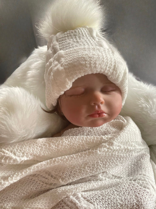 Soft Pom Toques | Matching Mama Mini Beanies | Warm Hats | Mommy and Me | New Mom | Christmas Gifts | Gifts for Mom | Family | Patchwork