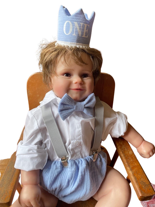 Boys Cake smash outfit | first Birthday party prop for boys | Overalls | Diaper Cover photography photo props | Sitter Romper