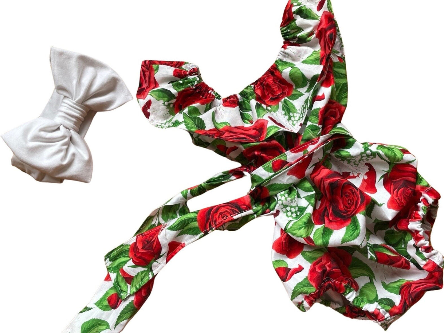 Baby Valentines Romper | Baby Valentines Outfit | Valentines Day Baby | Rose Flower Romper| Valentines Baby Bow | Baby Girl Gift