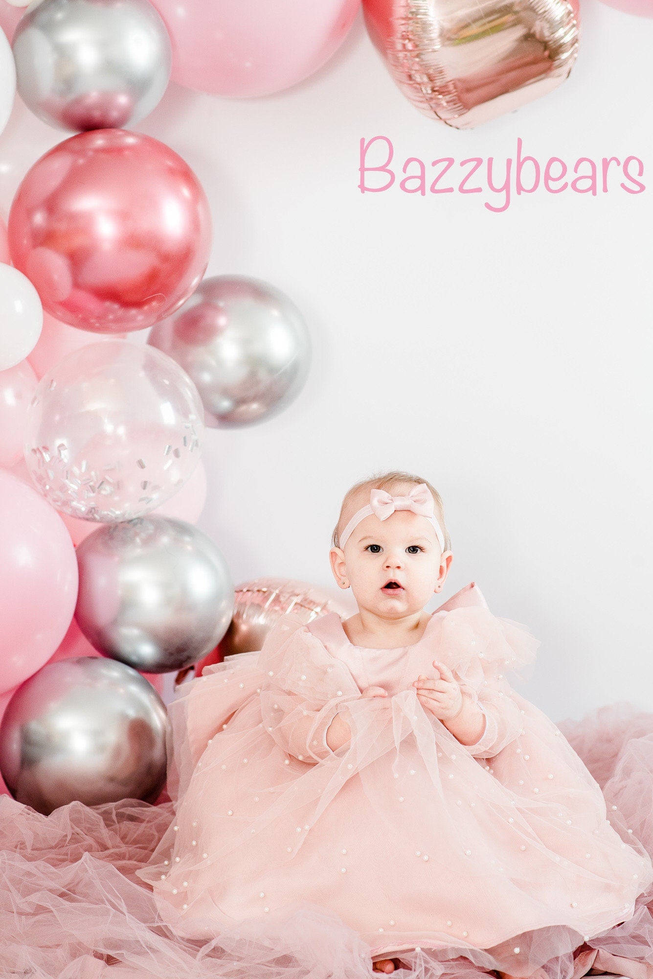 CASSI Pink Princess Dress Baby Tutu Wedding Girl Dress, Birthday Dress, Prom Party Flower Girl Dress, Princess Style Dress, Puffy Dress