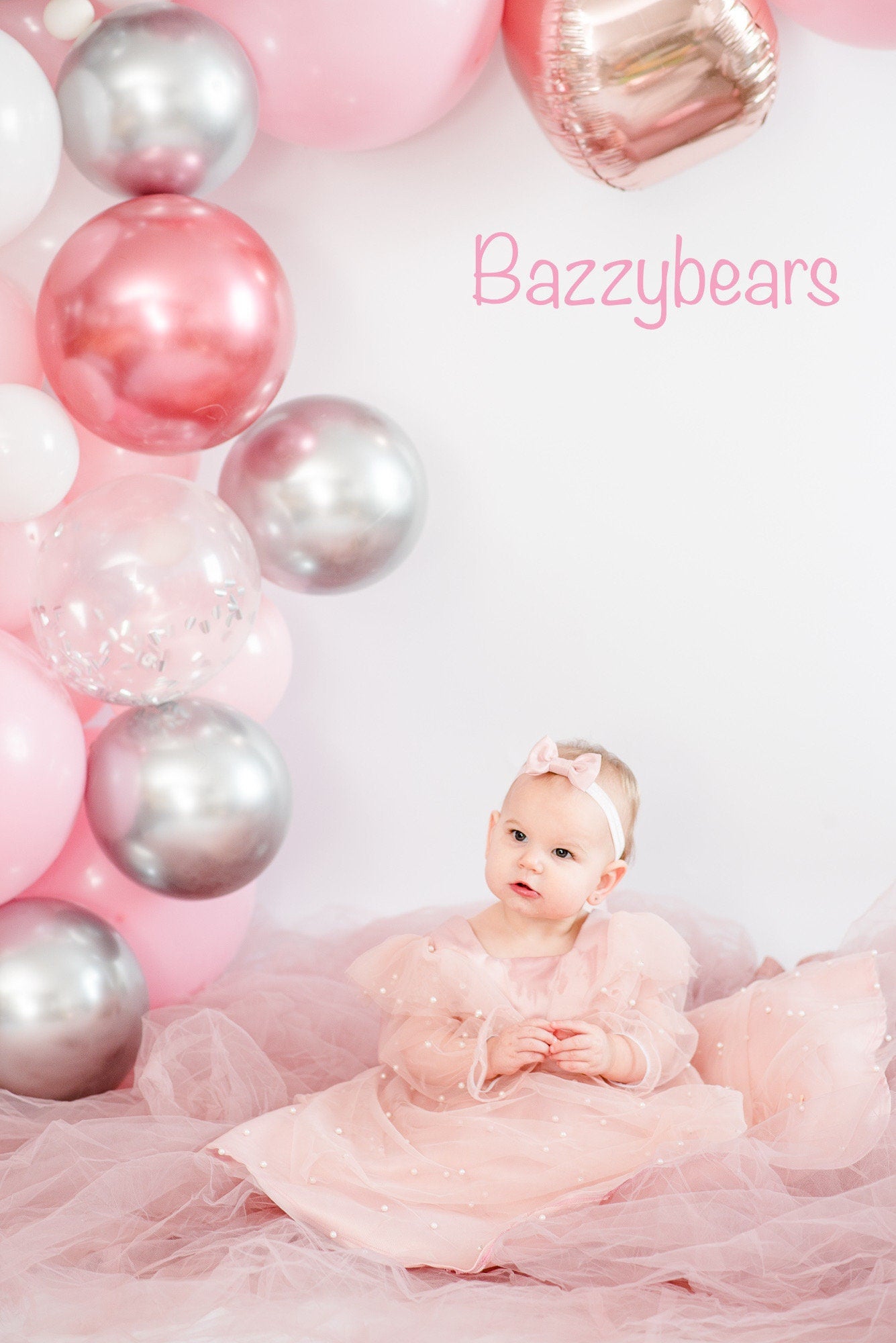 CASSI Pink Princess Dress Baby Tutu Wedding Girl Dress, Birthday Dress, Prom Party Flower Girl Dress, Princess Style Dress, Puffy Dress