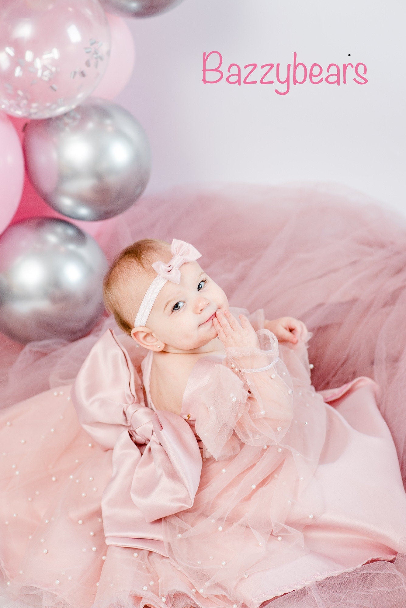 CASSI Pink Princess Dress Baby Tutu Wedding Girl Dress, Birthday Dress, Prom Party Flower Girl Dress, Princess Style Dress, Puffy Dress