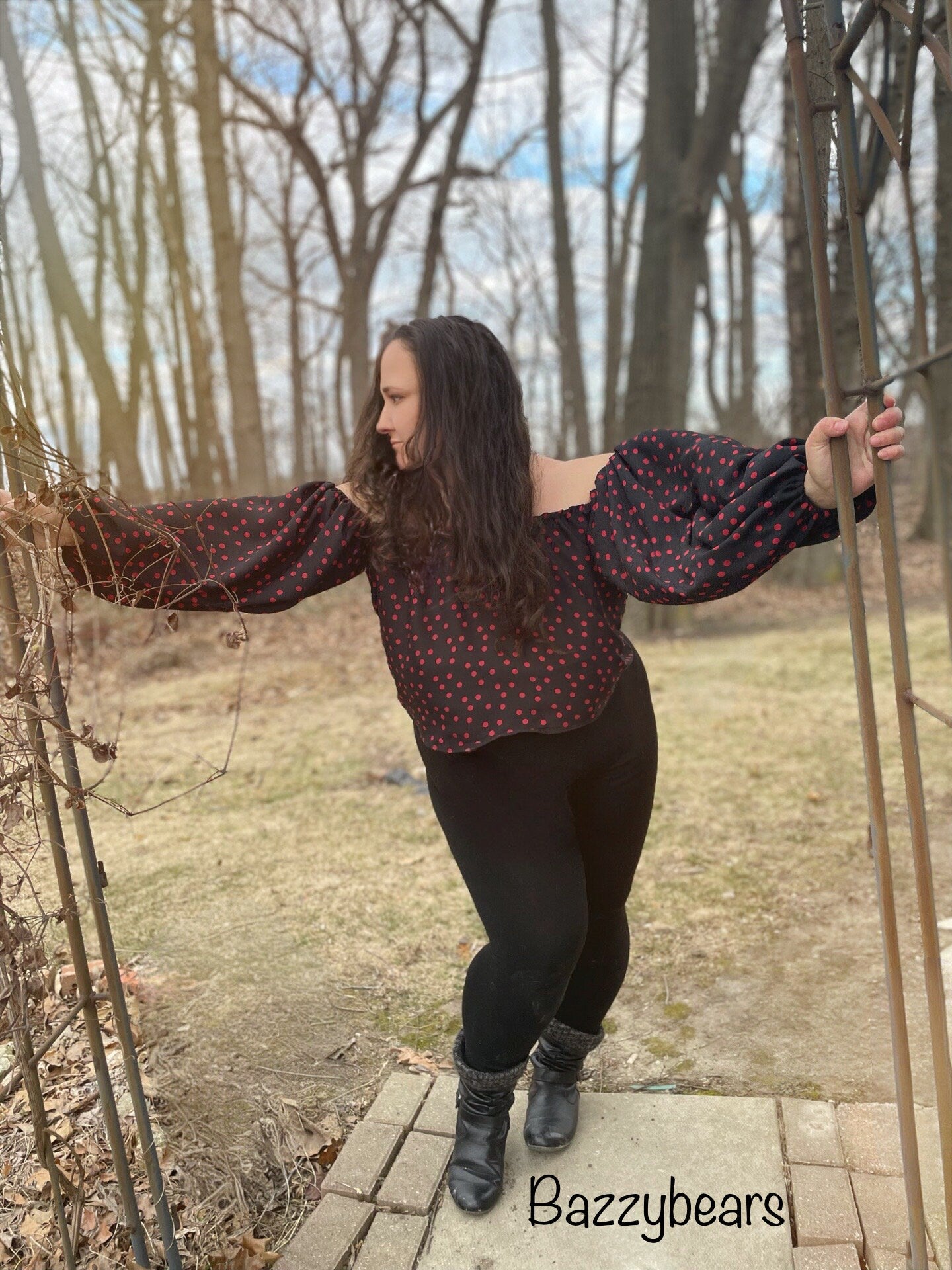 Off The Shoulder Long Sleeve Oversized Slouchy Shirt, Baggy Off The Shoulder Chiffon Shirt