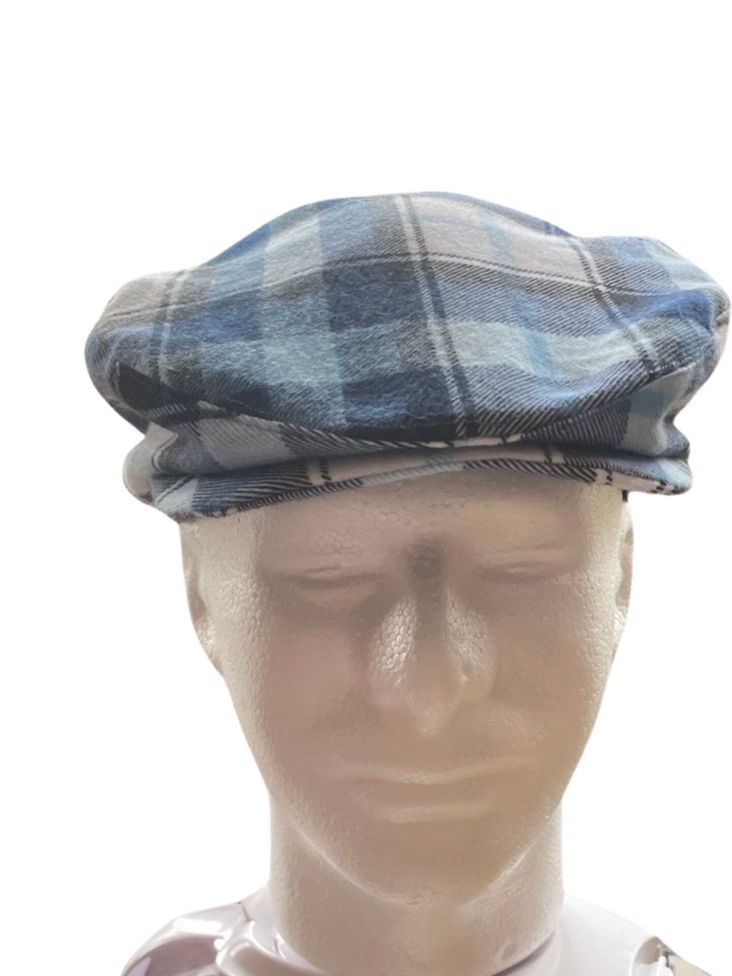 Blue plaid Flat Cap Jeff Paddy Irish Driving English Gatsby Mens Ivy Hunting Scally Bunnet English Dai Newsboy Hat Baby flat cap boy