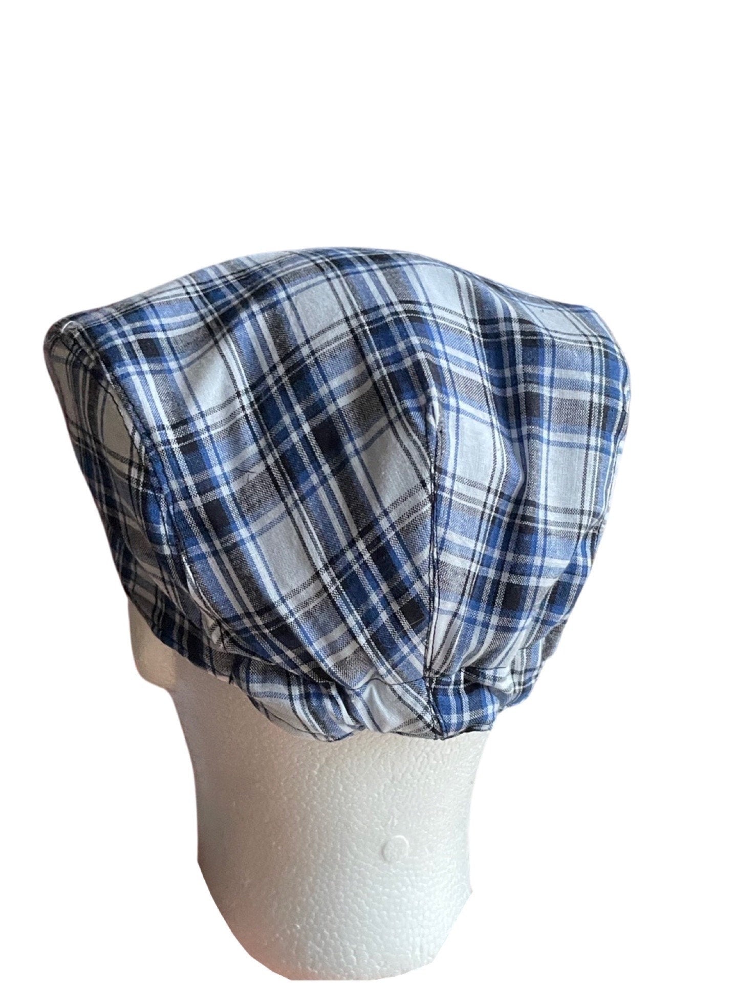 Classic Blue Plaid Flat Cap for Men and Boys, Lightweight Summer Father Son Hat