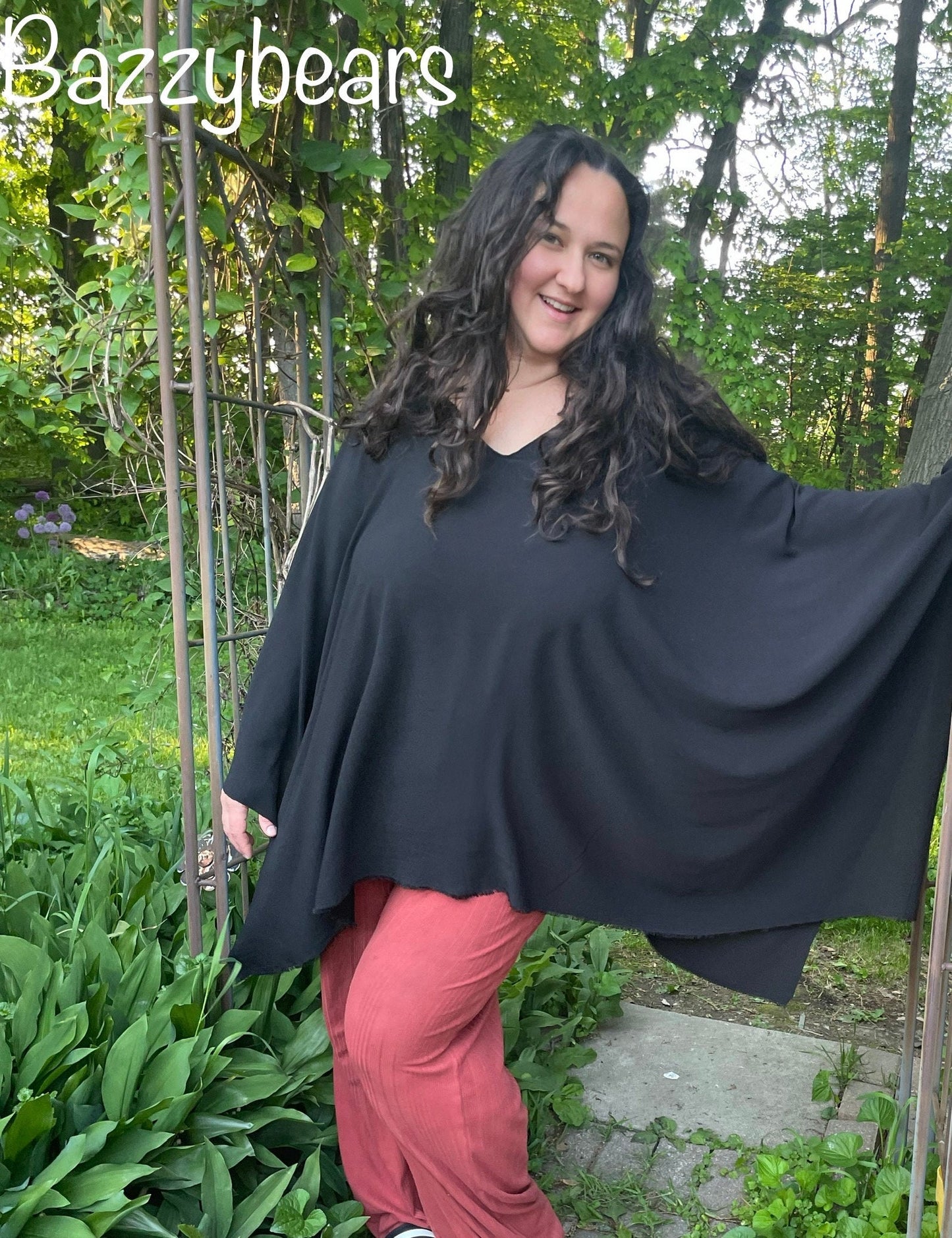 Summer sheer poncho for women, Black + wrap top crepe, Versatile light poncho sweater for summer dress, Boho chic girlfriend gift