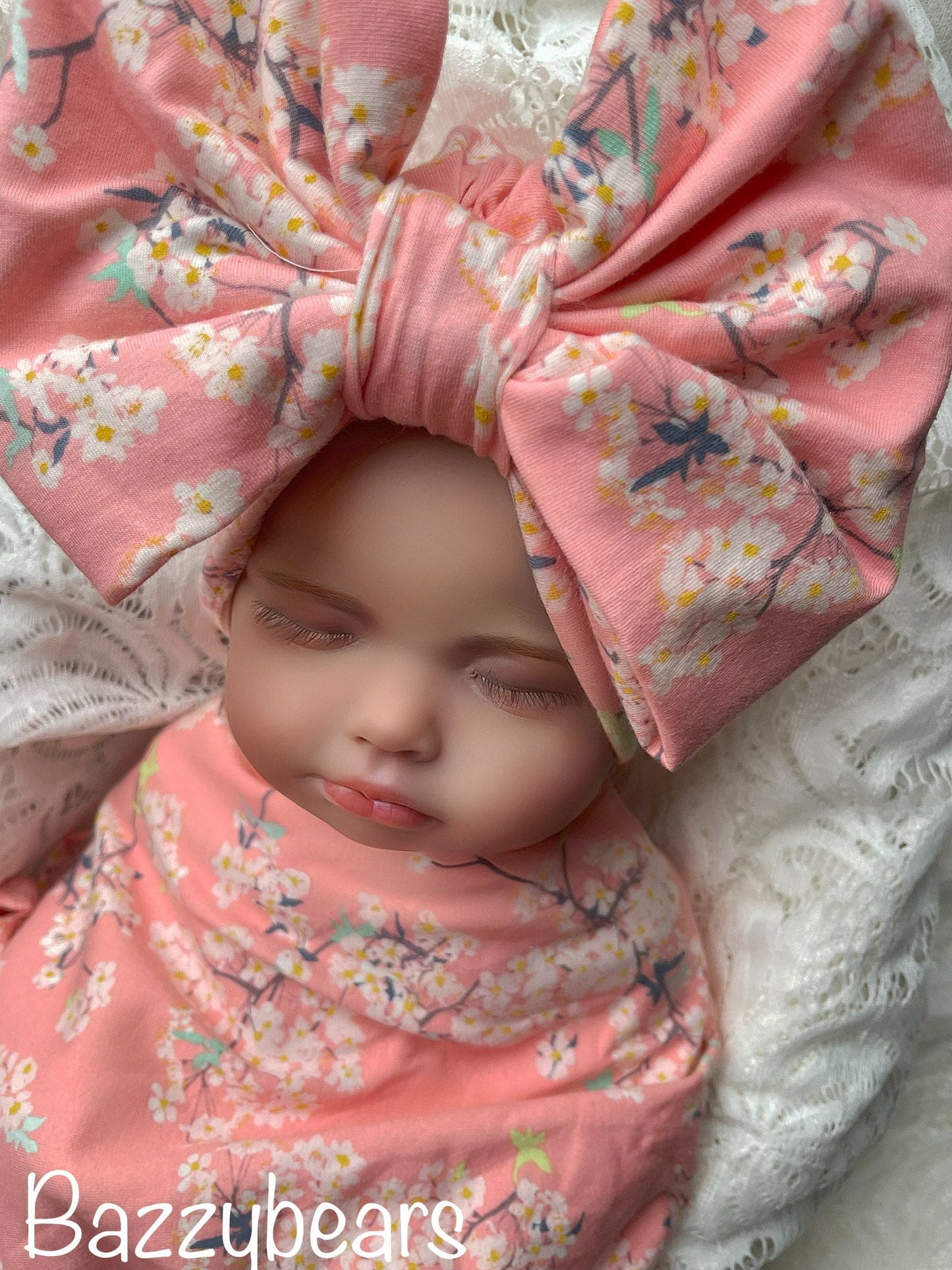 Pink Baby Swaddle Blanket, Pink Baby Swaddle Set, Stretchy Knit Blanket, Bow and Swaddle Set, Newborn Blanket, Baby Girl Pink Swaddle, Bow