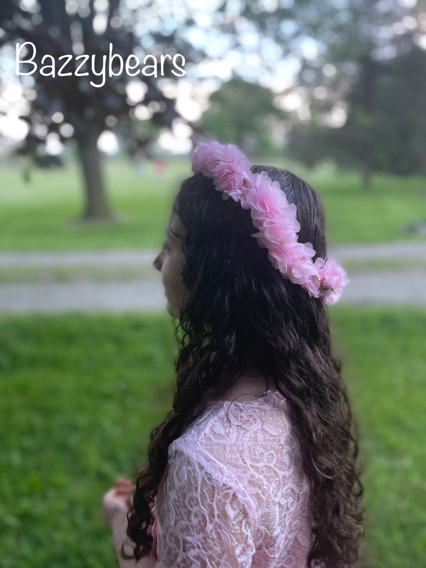 Pink Flower Crown, wedding, bridal headpiece, hair accessory, flower wreath, hair wreath, floral