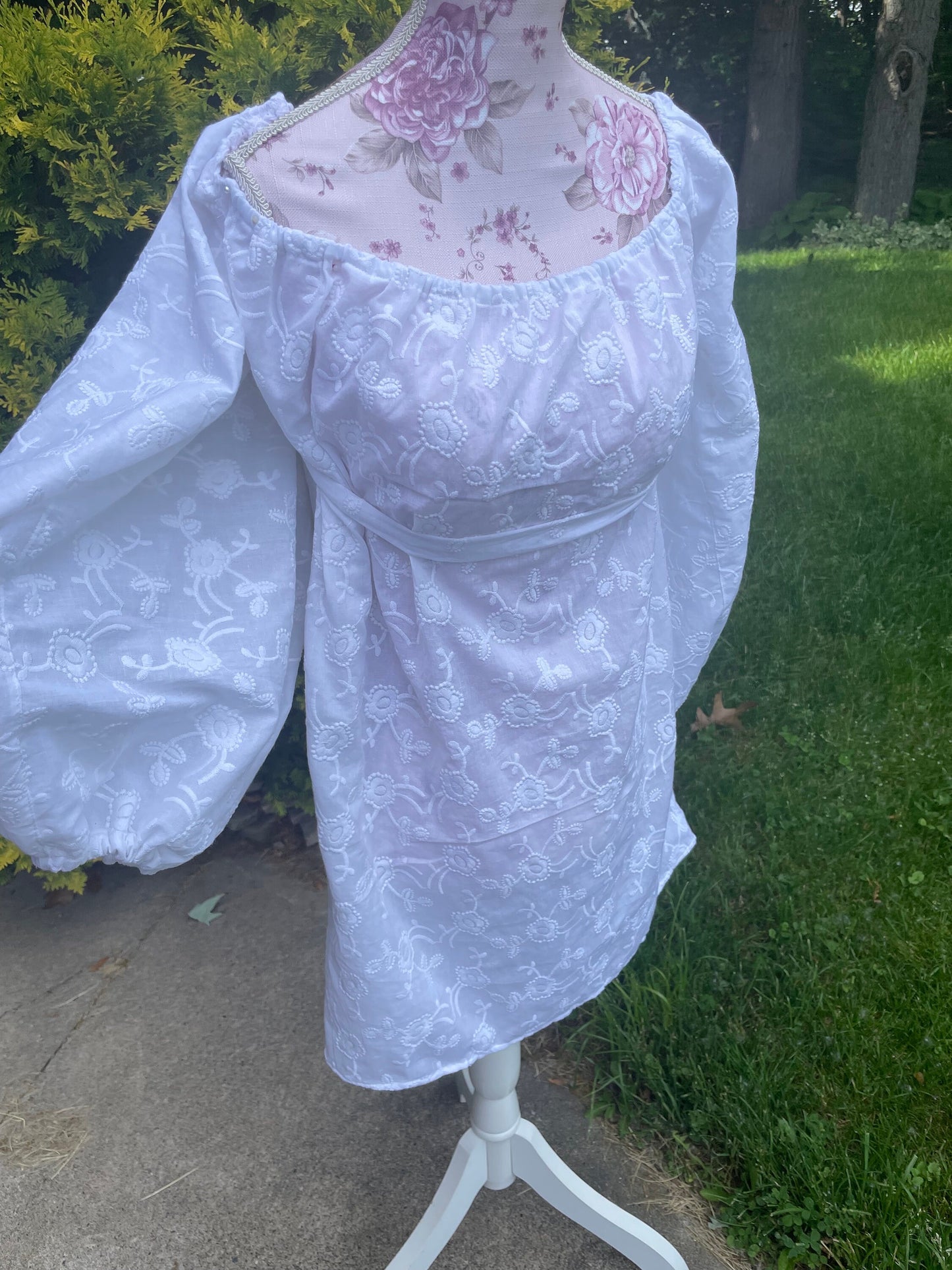 Selena puff sleeve midi, floor length dress, bohemian gypsy dress, off shoulder puff sleeve dress, spring and summer white dress, maternity