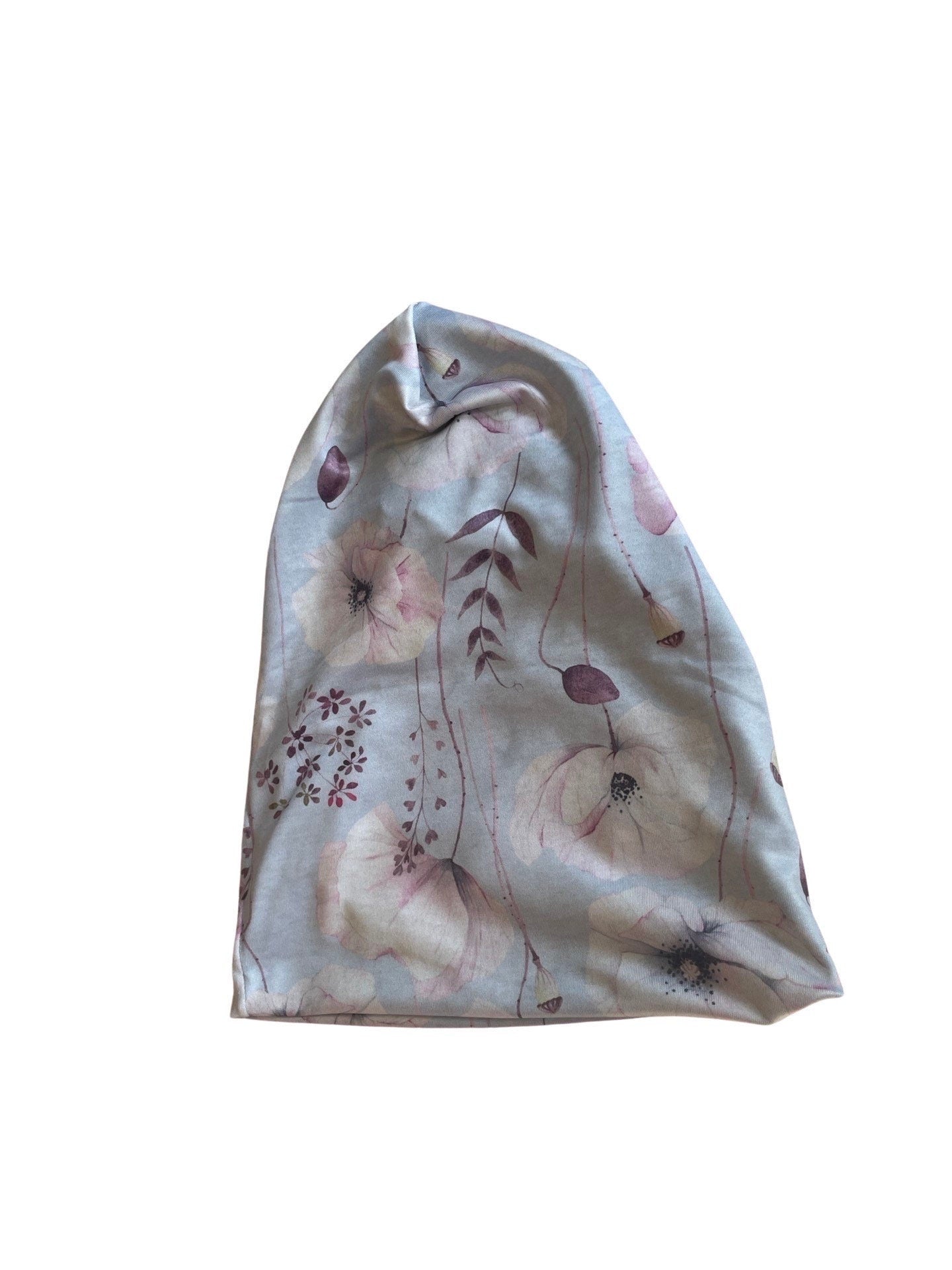 Summer Beanie- Floral Beanie- Girls Toque- Slouch Hat- Flowers- Pink & Blue Beanie