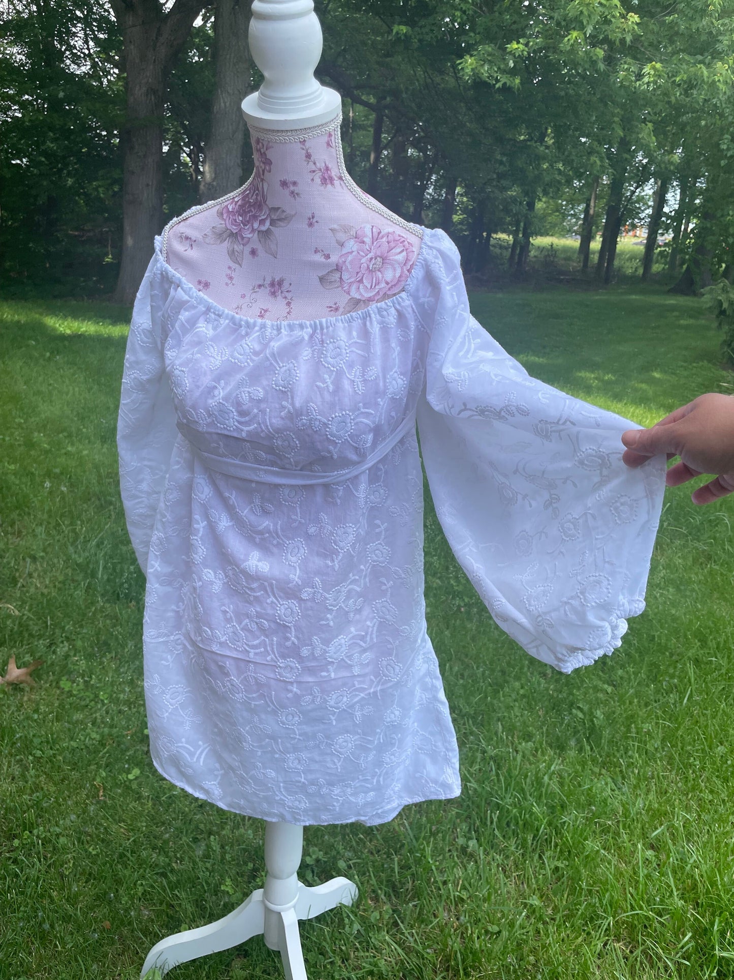 Selena puff sleeve midi, floor length dress, bohemian gypsy dress, off shoulder puff sleeve dress, spring and summer white dress, maternity