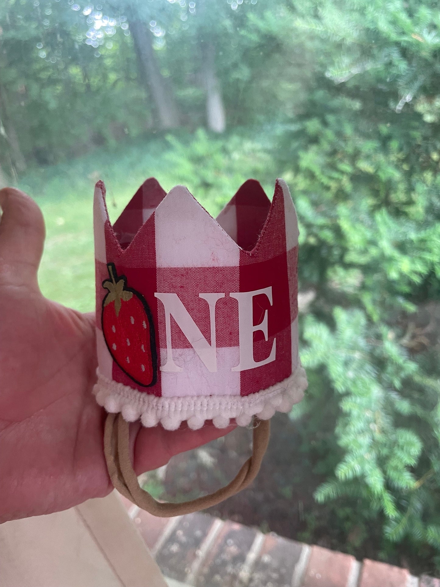 first 1st birthday strawberry boho bloom MINI Sweet one crown headband hat || berry first ||sweet one || customize colour of fabric