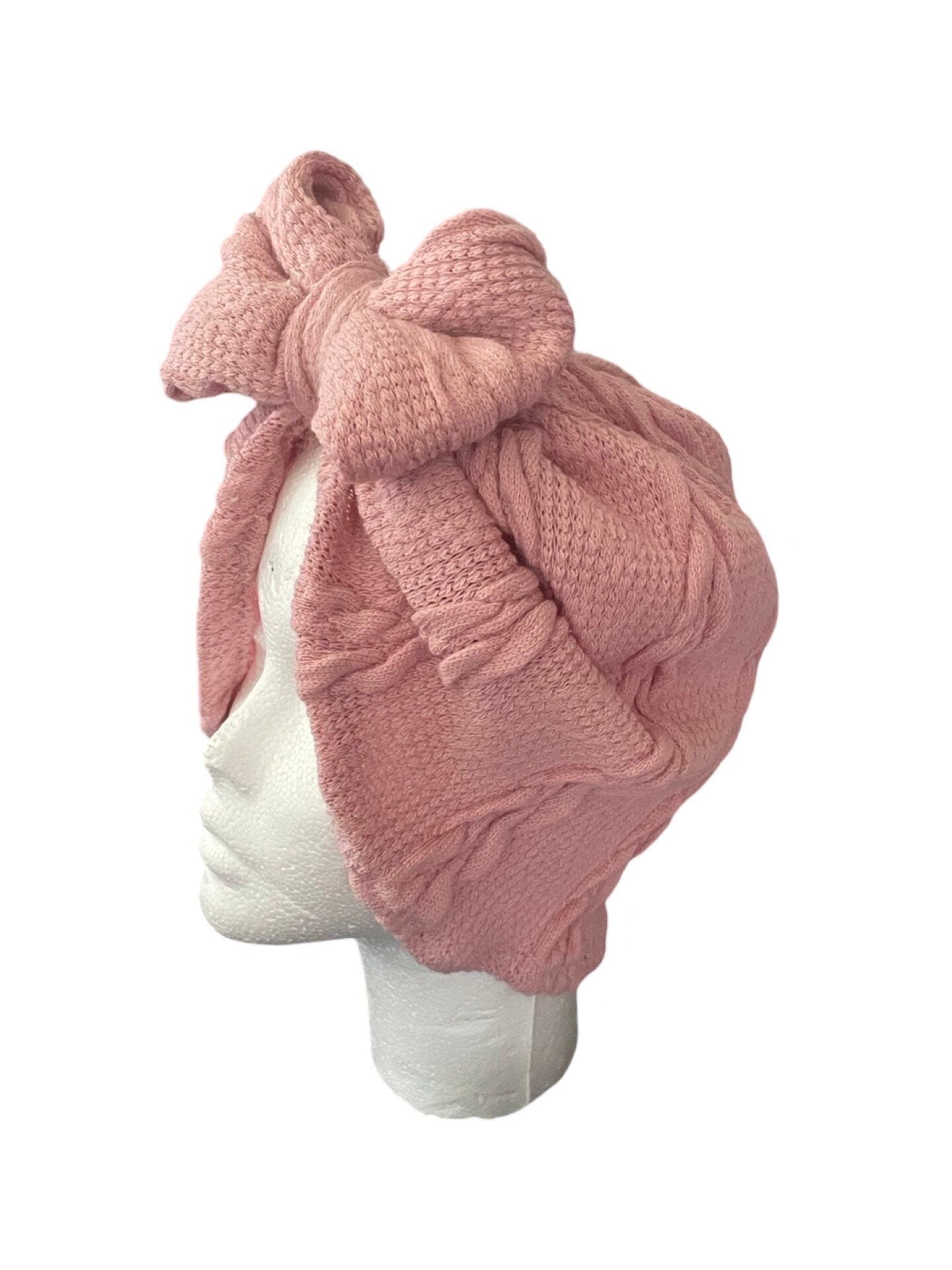 FALL | WINTER stylis and Comfortable Pre-Tied Turban, Hair Protection, Boho turban hat Cable  Knit |Headwrap|boho| chemo gift| winter hat