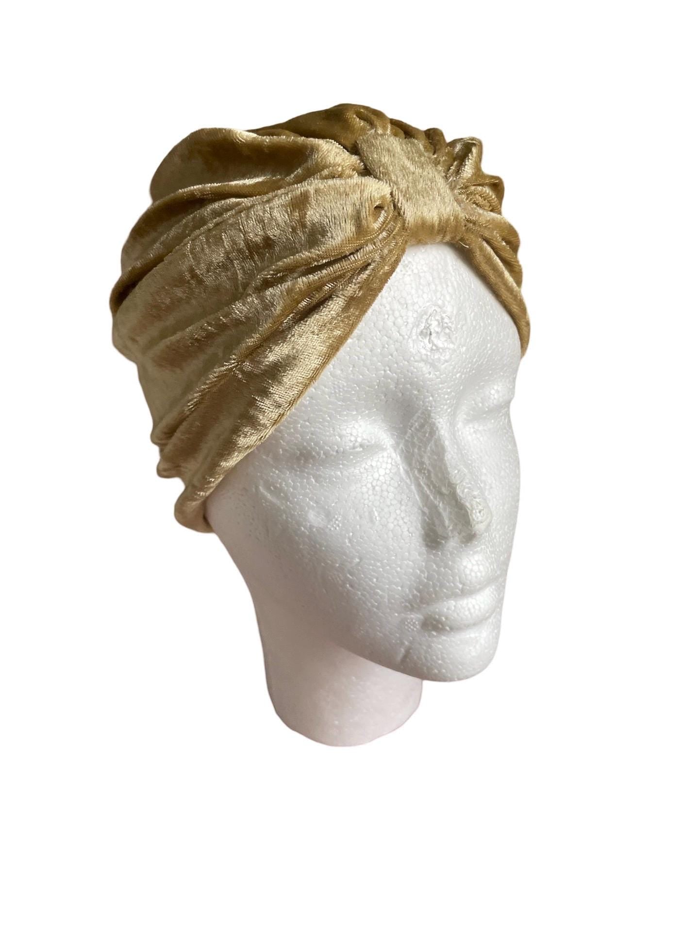 Golden 1920s Velvet Turban Baby girl turban Gold Hollywood style Great Gatsby Burlesque turban Art Déco womens turban mommy and me hat