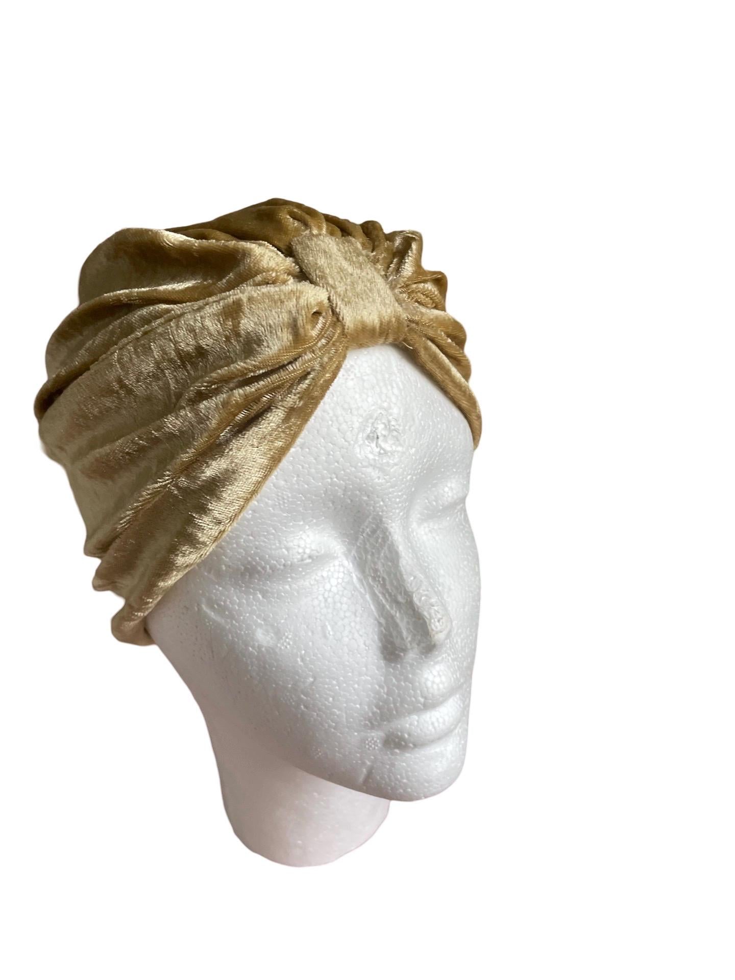 Golden 1920s Velvet Turban