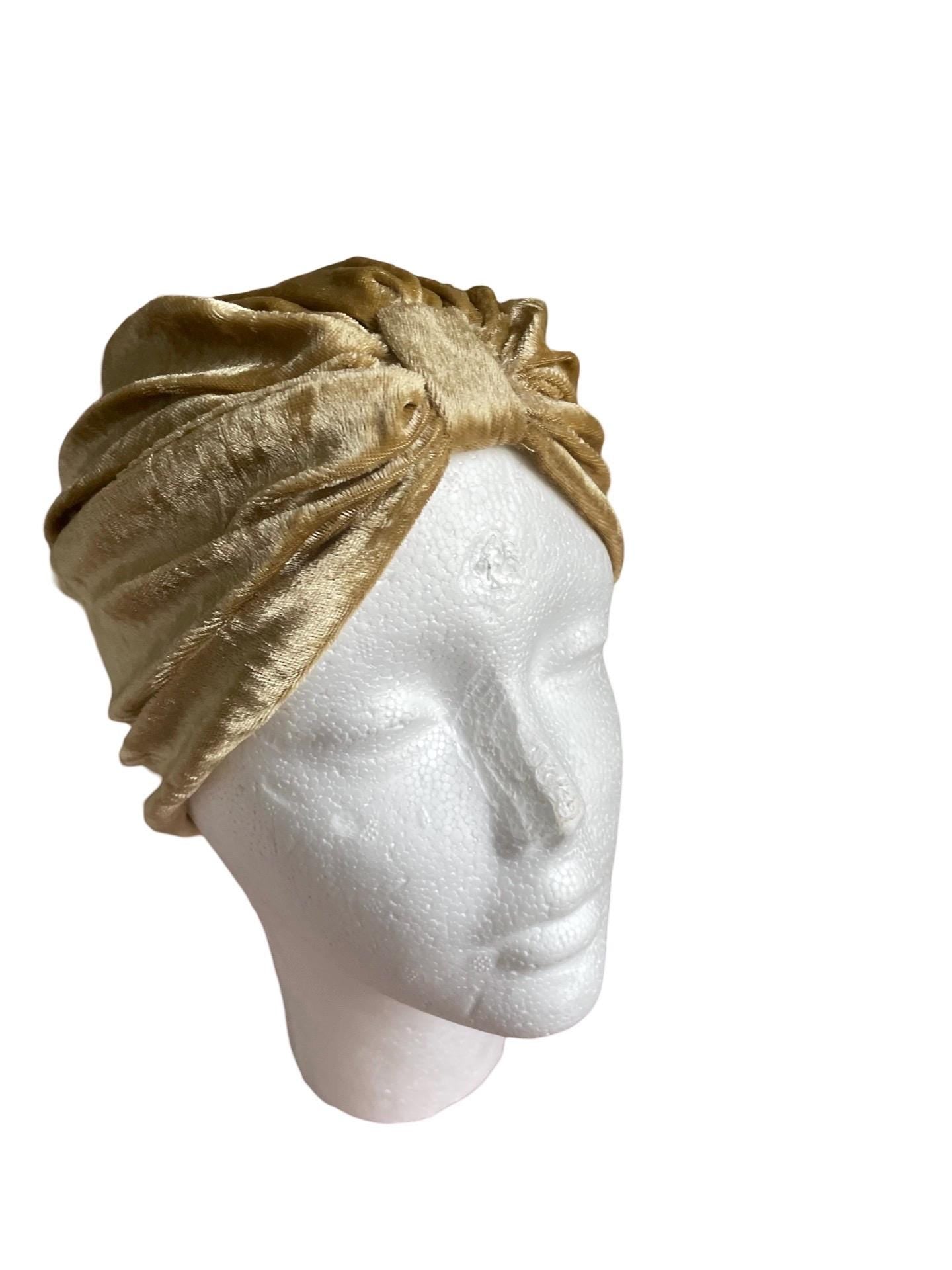 Golden 1920s Velvet Turban Baby girl turban Gold Hollywood style Great Gatsby Burlesque turban Art Déco womens turban mommy and me hat