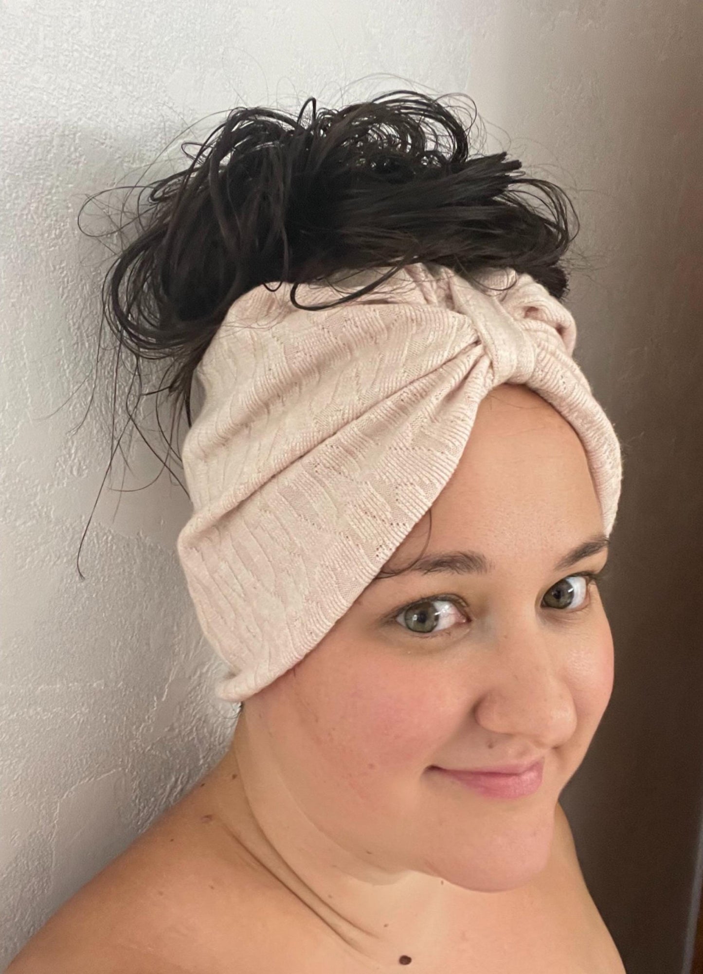 Messy Bun Beanie, Ponytail Hat, winter hat, Turban, Ponytail Hat Turban with hole, choose your own color, cabled, Women's, headwrap