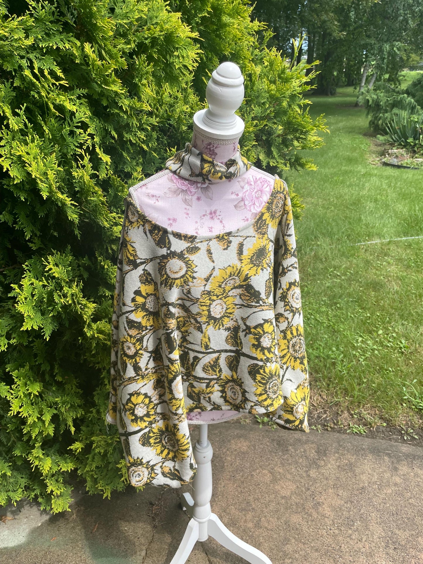 Bat wing Off Shoulder Top, one size sweater, bat wing sleeve blouse, oversized sleeves, off shoulder knit sweater, Womens sweater, sunflower