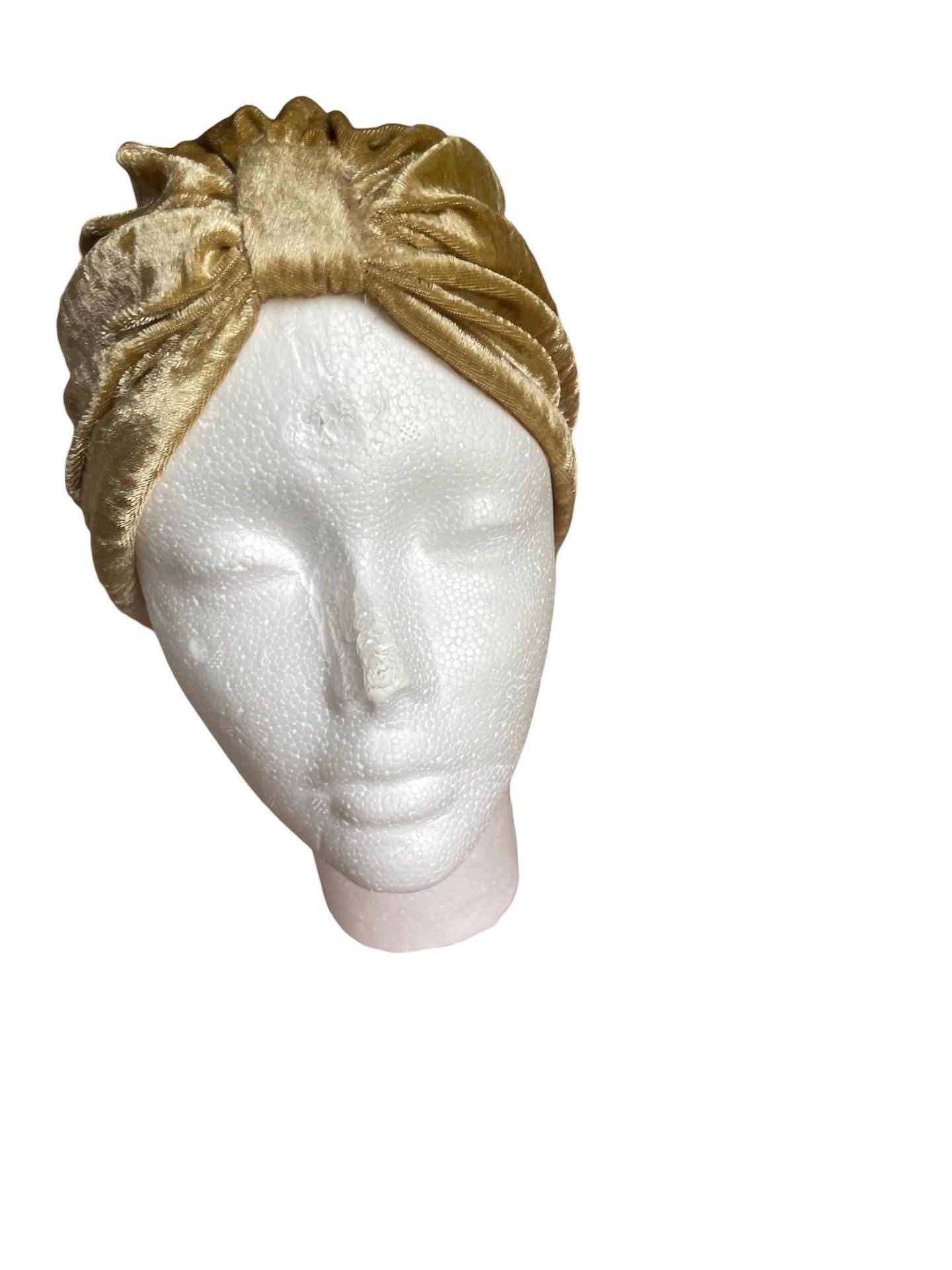 Golden 1920s Velvet Turban Baby girl turban Gold Hollywood style Great Gatsby Burlesque turban Art Déco womens turban mommy and me hat