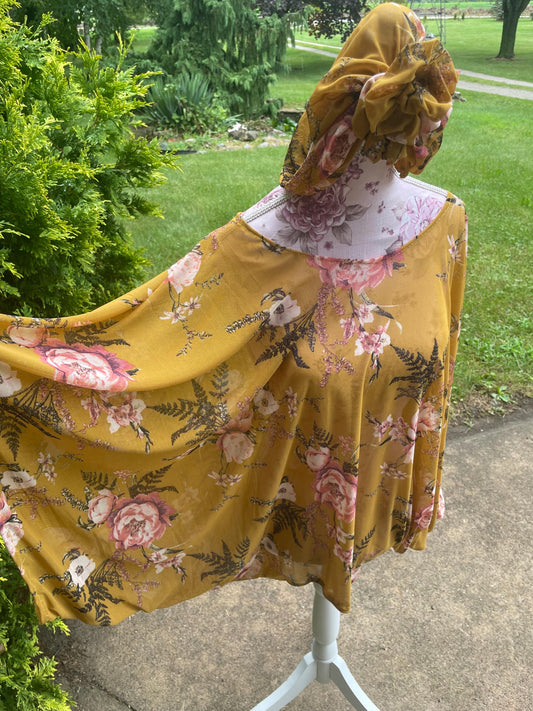 Heritage Lounging mesh Sweater | Wide Sleeved light weight blouse | Batwing Sleeve | Summer sweater | Doleman Style | Bell Sleeves | floral