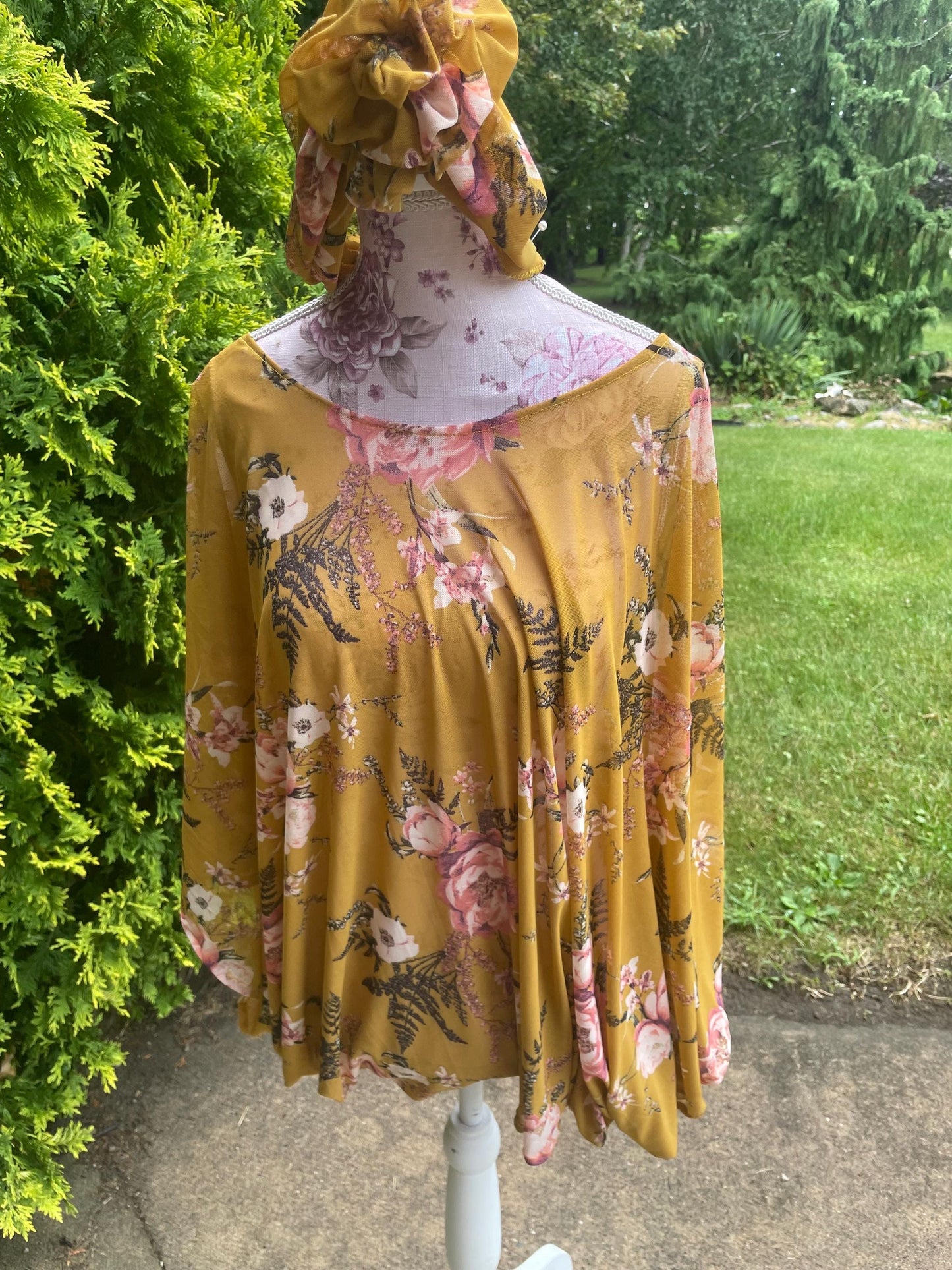 Heritage Lounging mesh Sweater | Wide Sleeved light weight blouse | Batwing Sleeve | Summer sweater | Doleman Style | Bell Sleeves | floral