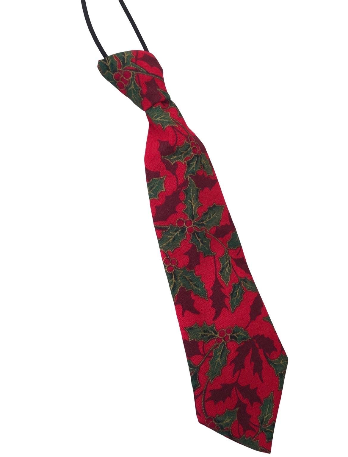 HOLLY Tie Red Neckties Holly Men's baby skinny tie Christmas Green holly  Red Ties Berries necktie Special Order Christmas necktie