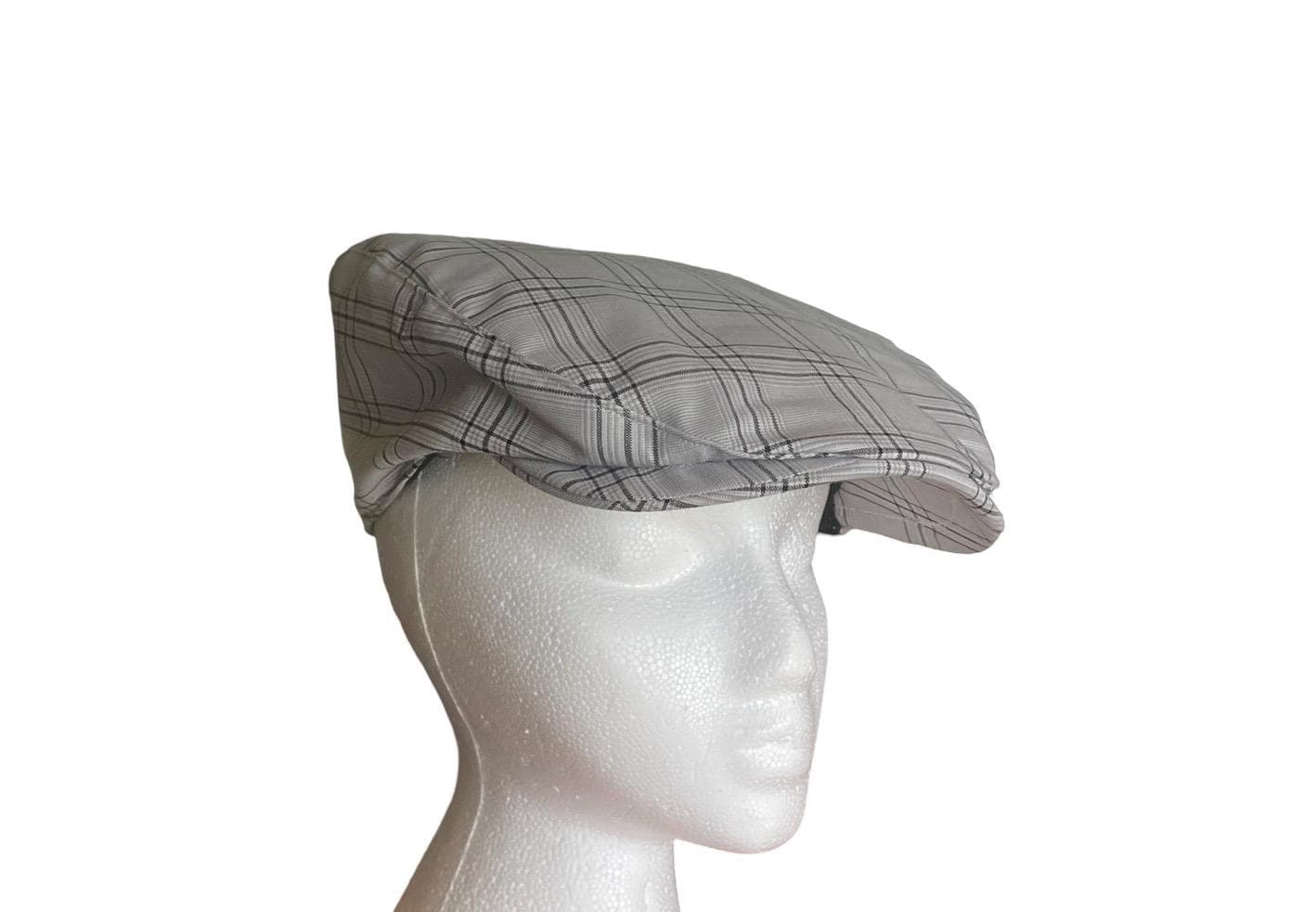 Light Gray Linen Summer Flat Cap, Peaky Blinders Hat, Baker Boy Leather Hat,Irish flat cap, Summer Men Hat, Ivy League Hat, Fathers Day Gift