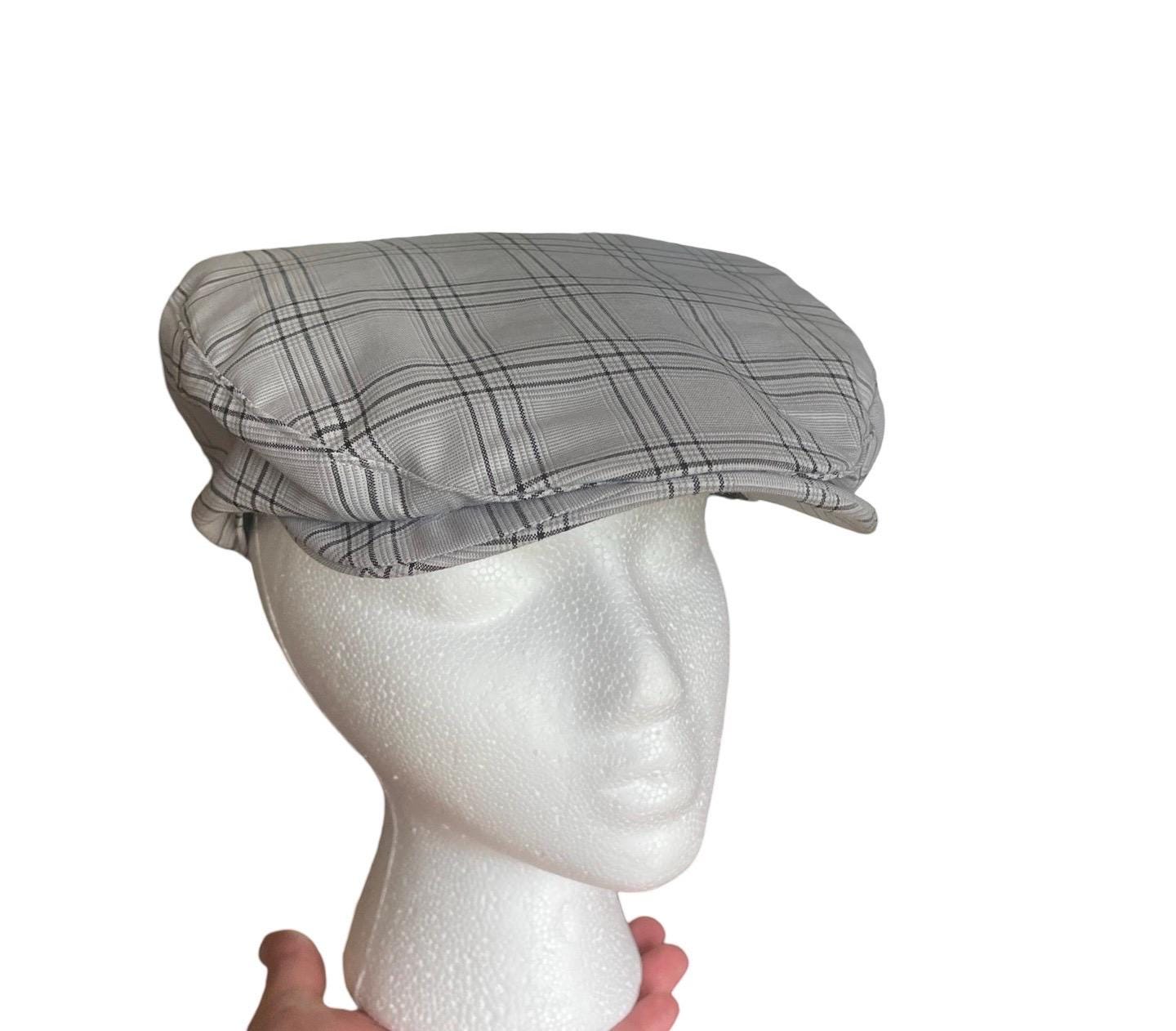 Light Gray Linen Summer Flat Cap, Peaky Blinders Hat, Baker Boy Leather Hat,Irish flat cap, Summer Men Hat, Ivy League Hat, Fathers Day Gift