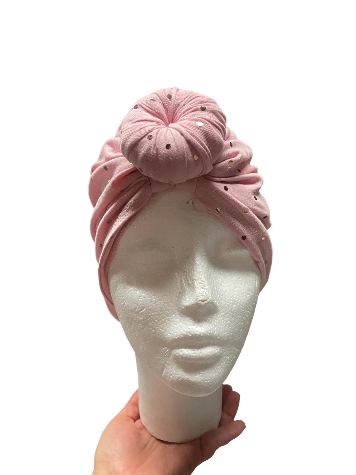 Pink Sparkle Top Knot Turban – Mommy & Me Set