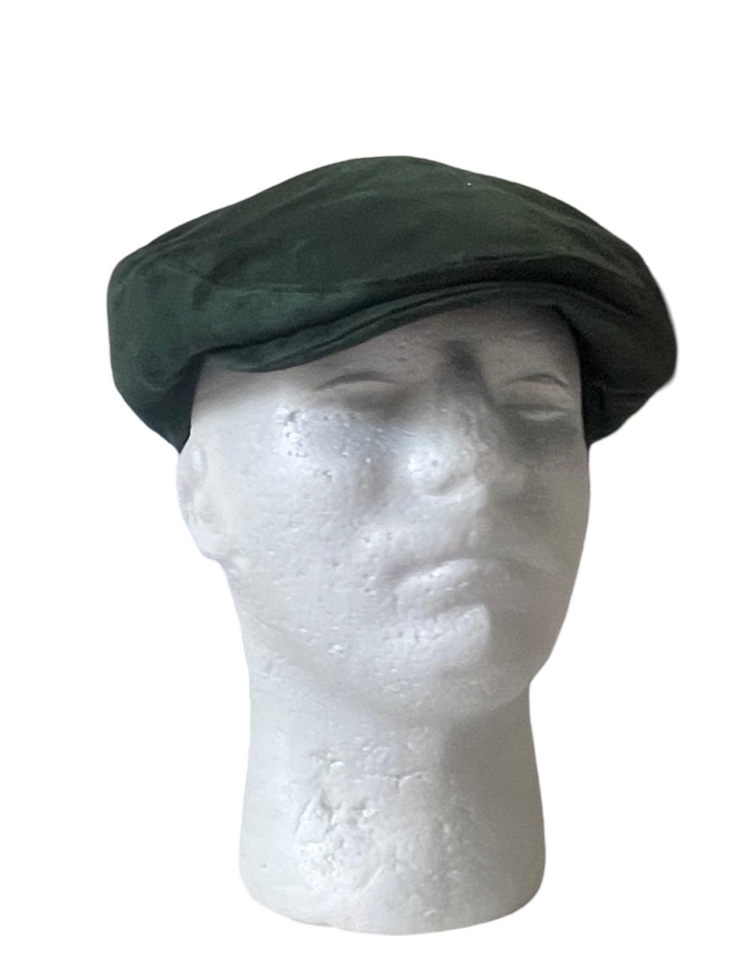 Suede Green Flat Cap, Peaky Blinders Inspired, Baker Boy Leather Hat,Irish flat cap, Gatsby Hat, Christmas Men Hat