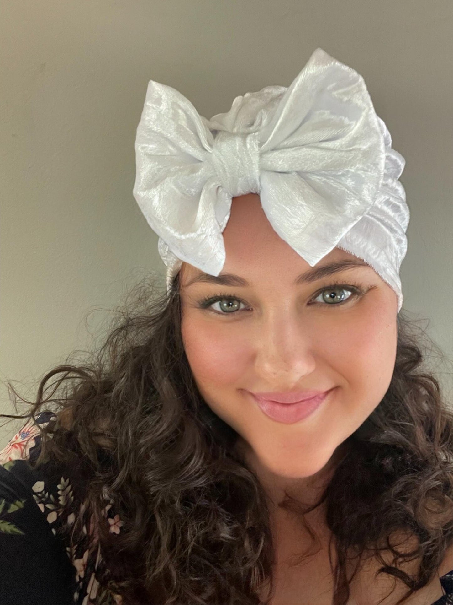 Velvet Baby Turban Hat with Big Bow | Christmas Headwrap for Newborn, Infant & Toddler Girls