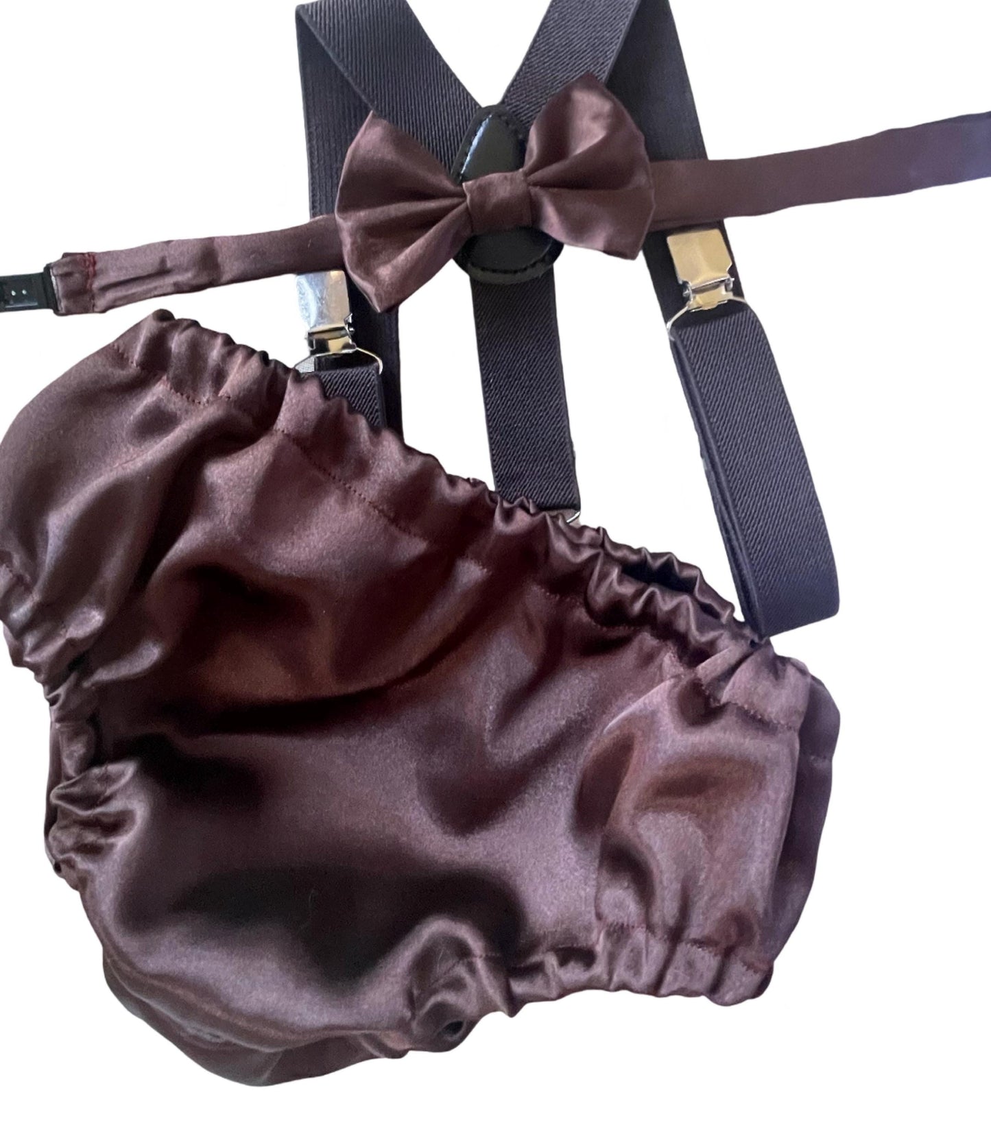 Brown Satin Cake Smash Outfit